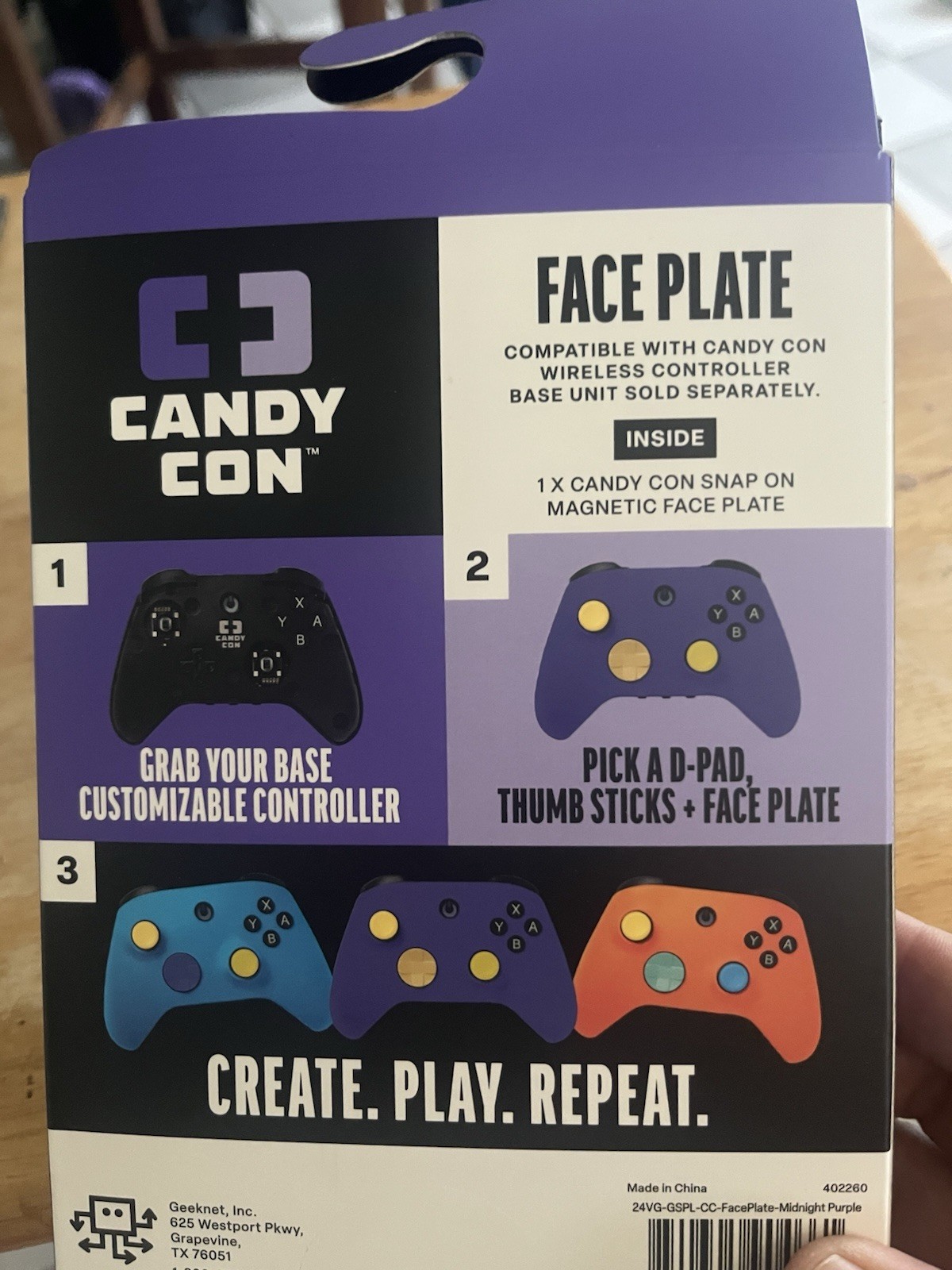 Candy Con Magnetic Controller Faceplate Customizable Accessory, Midnight Purple