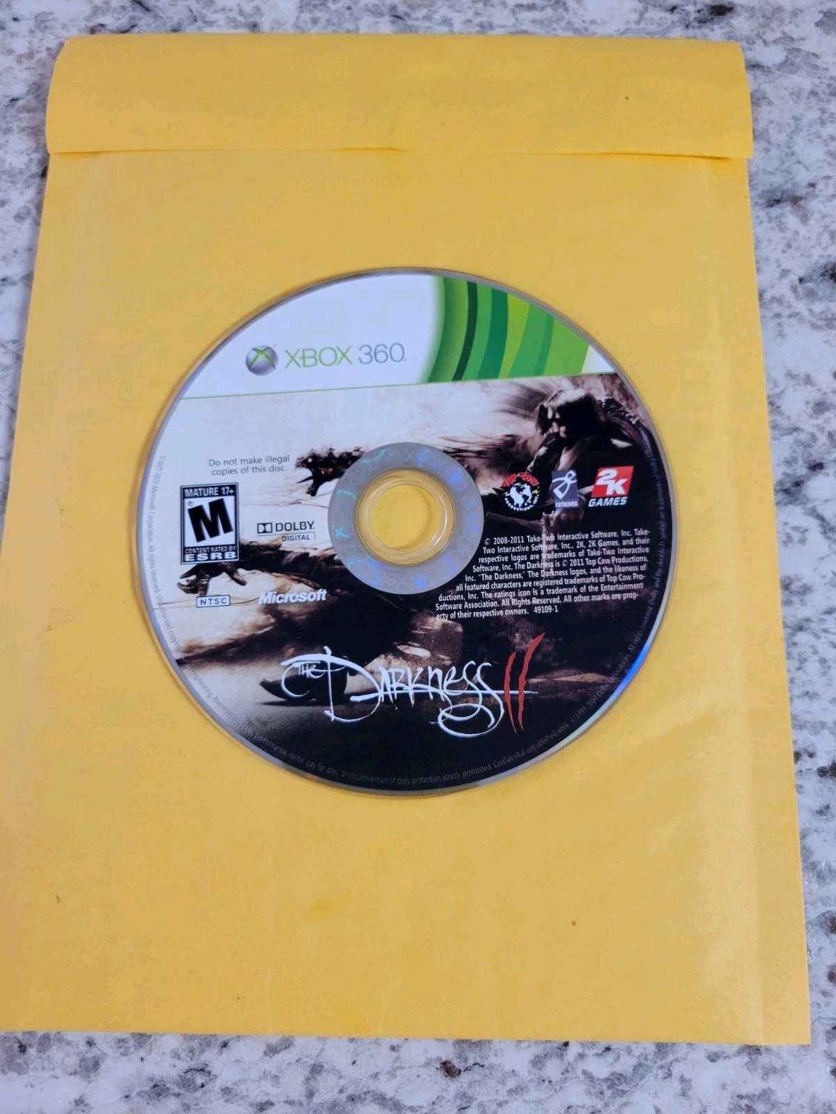 The Darkness II 2 (Microsoft Xbox 360, 2012) CIB RARE FAST SAME DAY SHIPPING