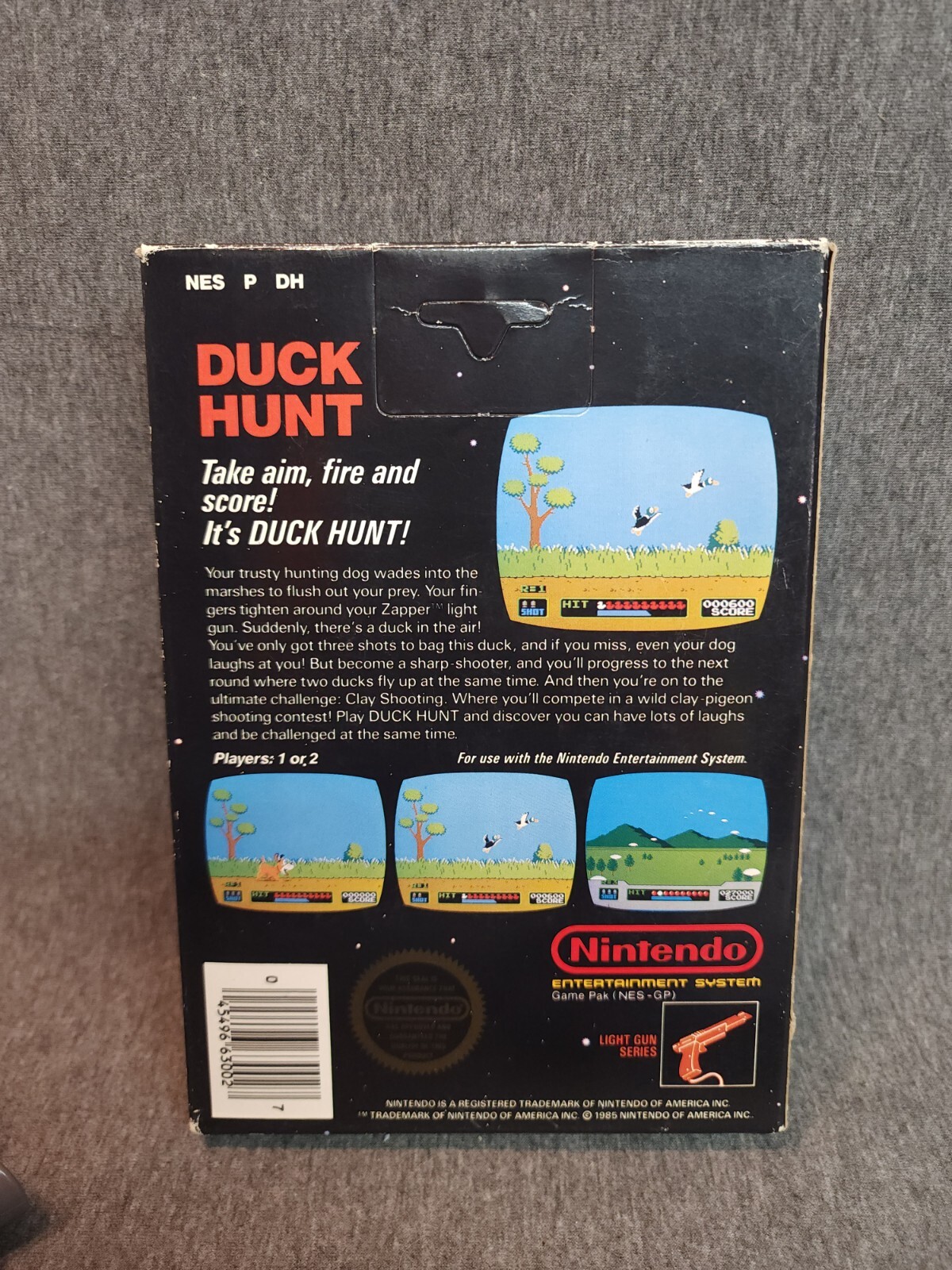 Duck Hunt NES Nintendo Entertainment 5-Screw, Unpunched Black Box!!READ