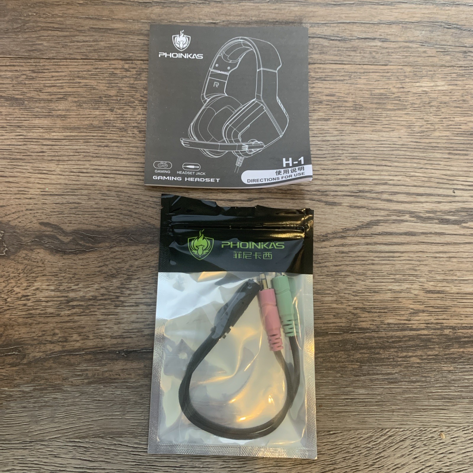 Phonikas Gaming Headset, 3.5 mm, 4-Pin, Model H-1, Grayscale Camo Print, New