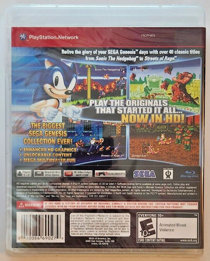 Sonic’s Ultimate Genesis Collection (Greatest Hits) PS3 Brand New Game (2009)