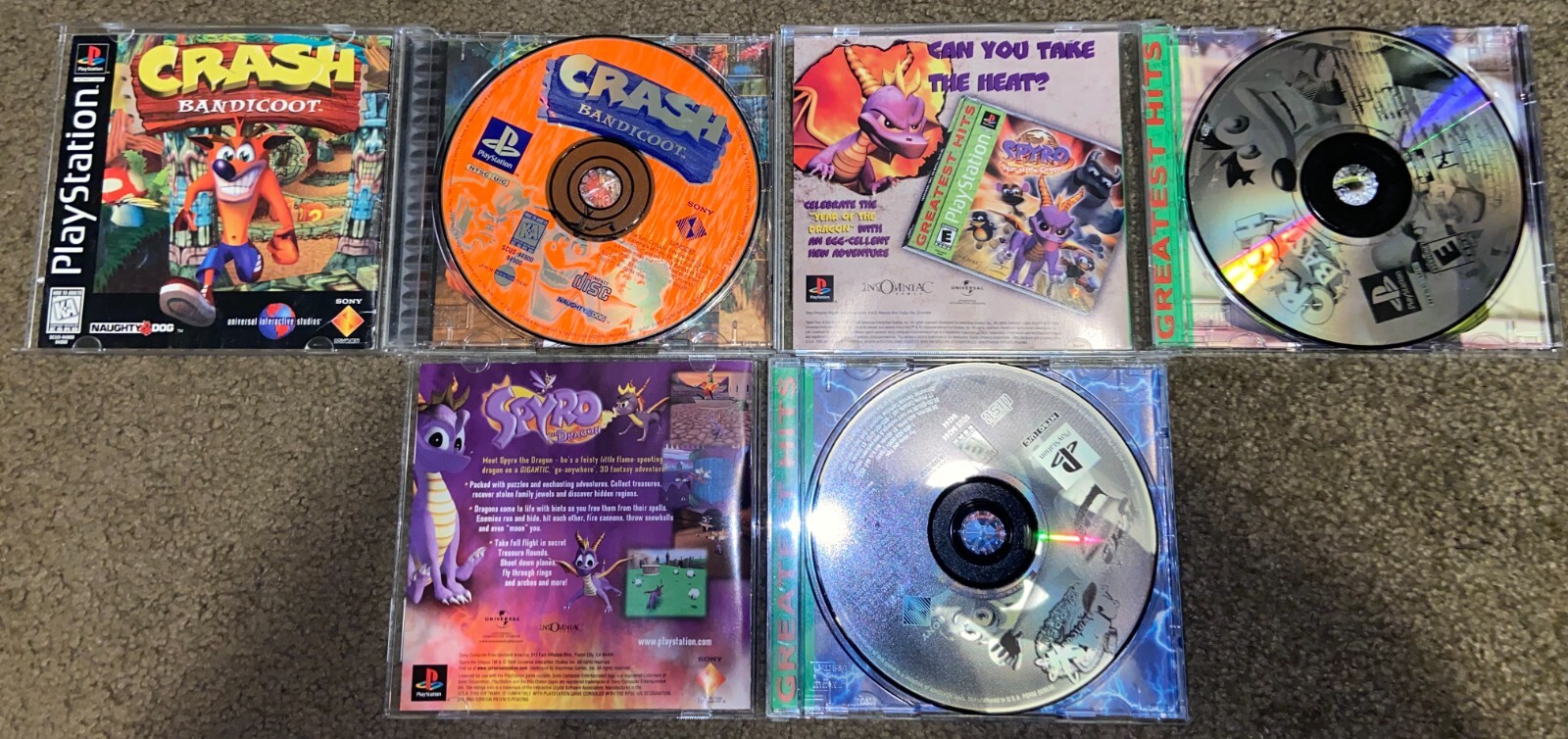 PlayStation PS1 Crash Bandicoot Set – Crash Bandicoot, Crash Bash, Warped, CTR