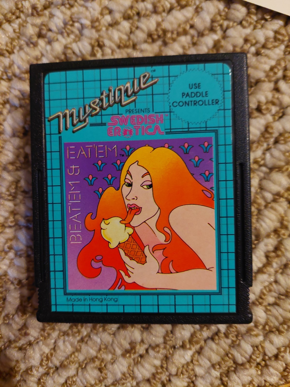 Atari 2600 Beat ’em & Eat ’em CIB 1982 Adult Video Game VG Condition Untested