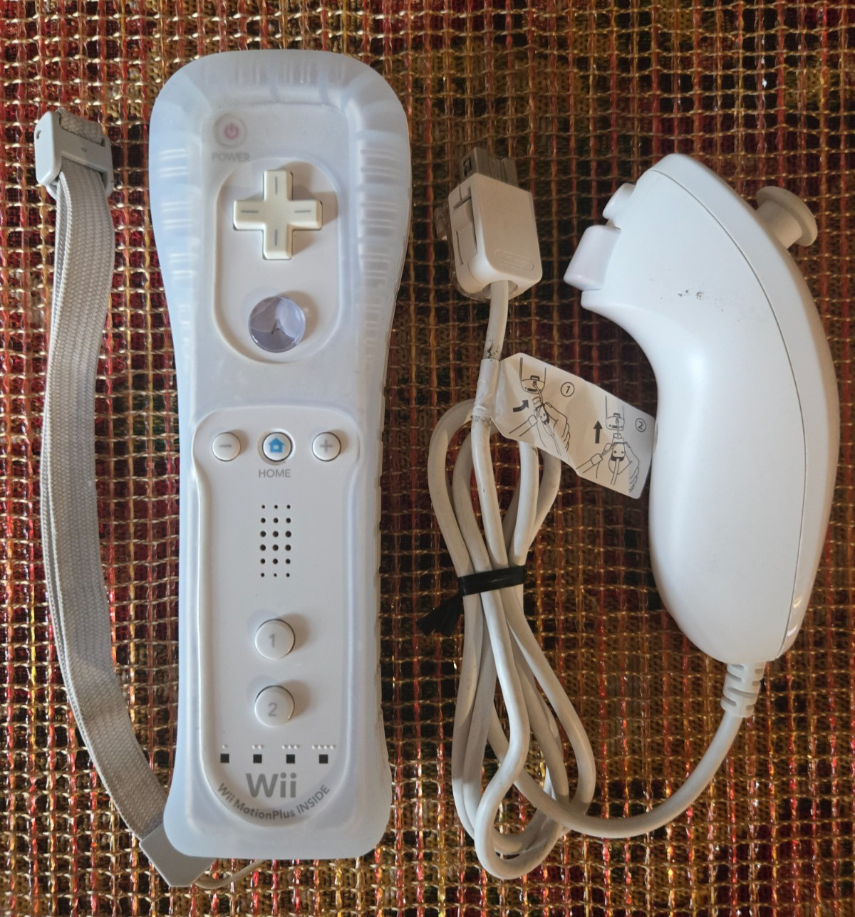 OEM Nintendo Wii Controller White Motion Plus Remote With Nunchuk