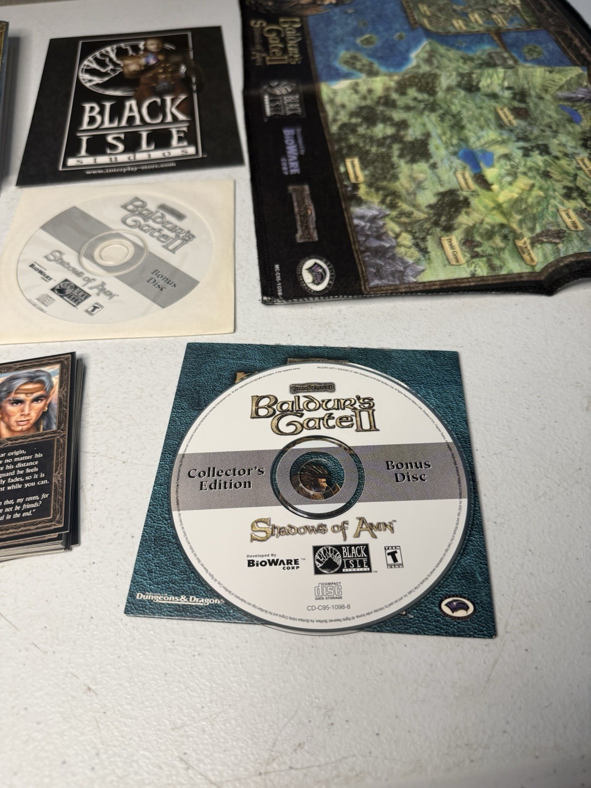 Baldur’s Gate II Collector’s Edition Big Box PC 4 Discs Map 16 Cards COMPLETE