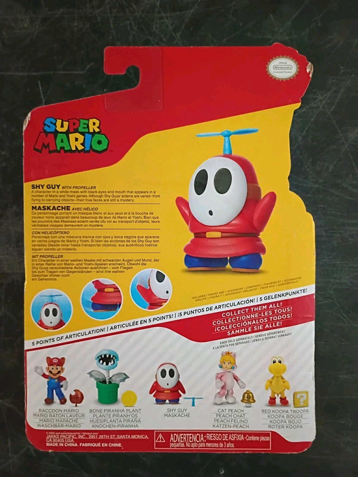4-PK SUPER MARIO 4″ Nintendo Lot Red Green Shy Guy Piranha Plant Blue Yoshi