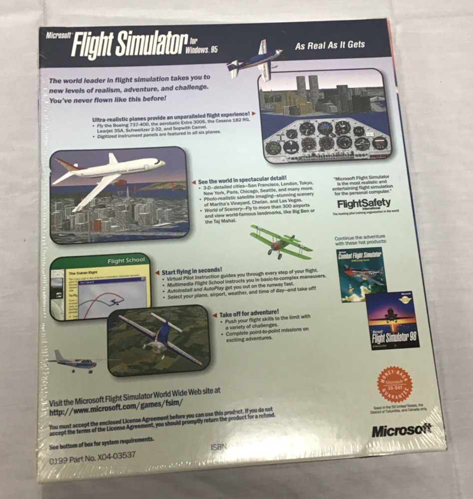 NEW Microsoft Flight Simulator Version 6.0 for Windows 95 PC SEALED COLLECTABLE