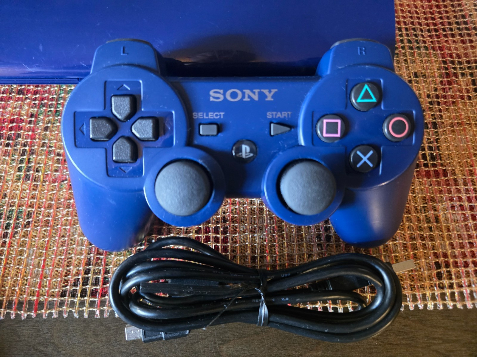 Sony PlayStation PS3 Super Slim 250GB Blue Console CECH-4201B W OEM Controller