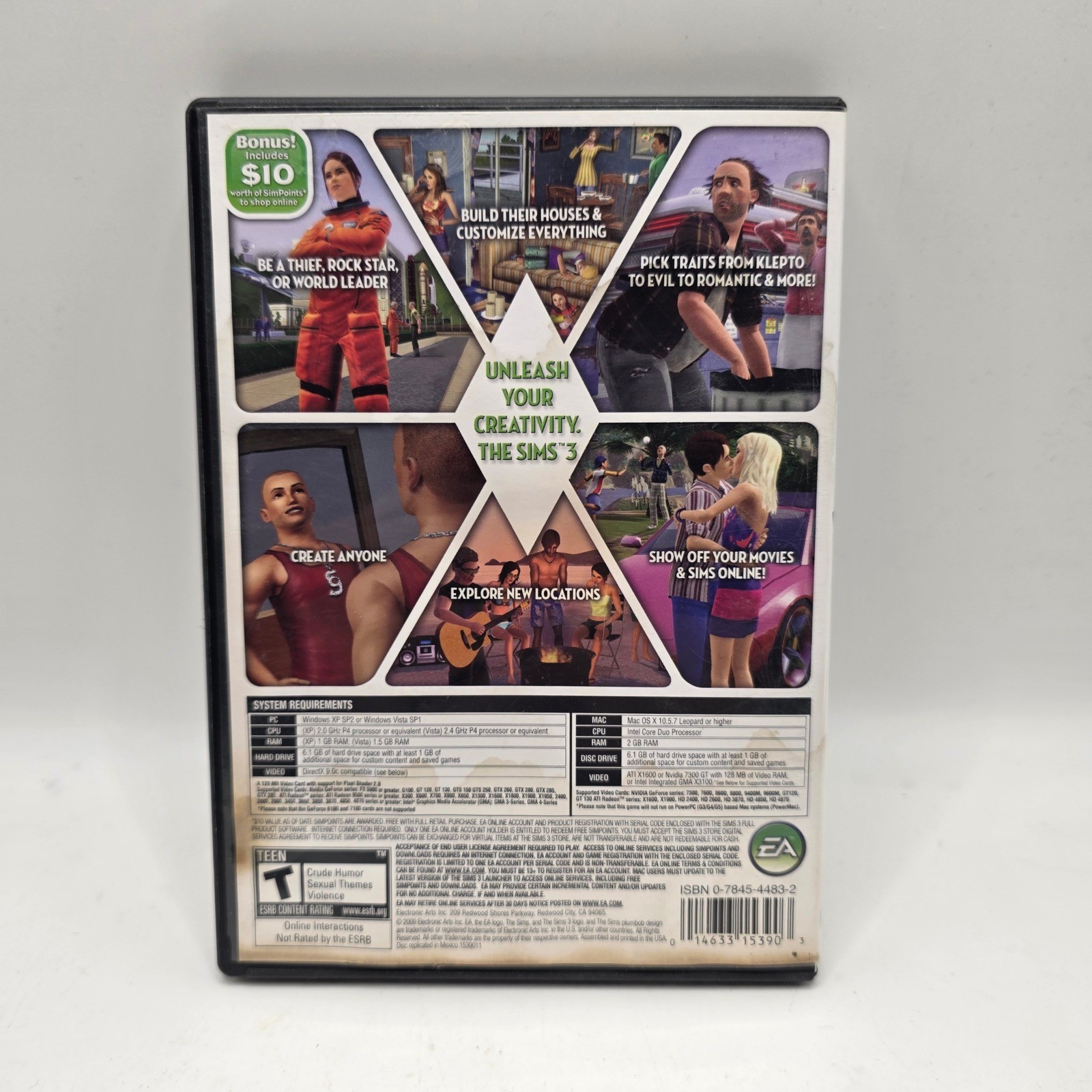 EA Games The Sims 3 PC Mac Green Life Simulation Y2K Retro Base Game DVD-ROM