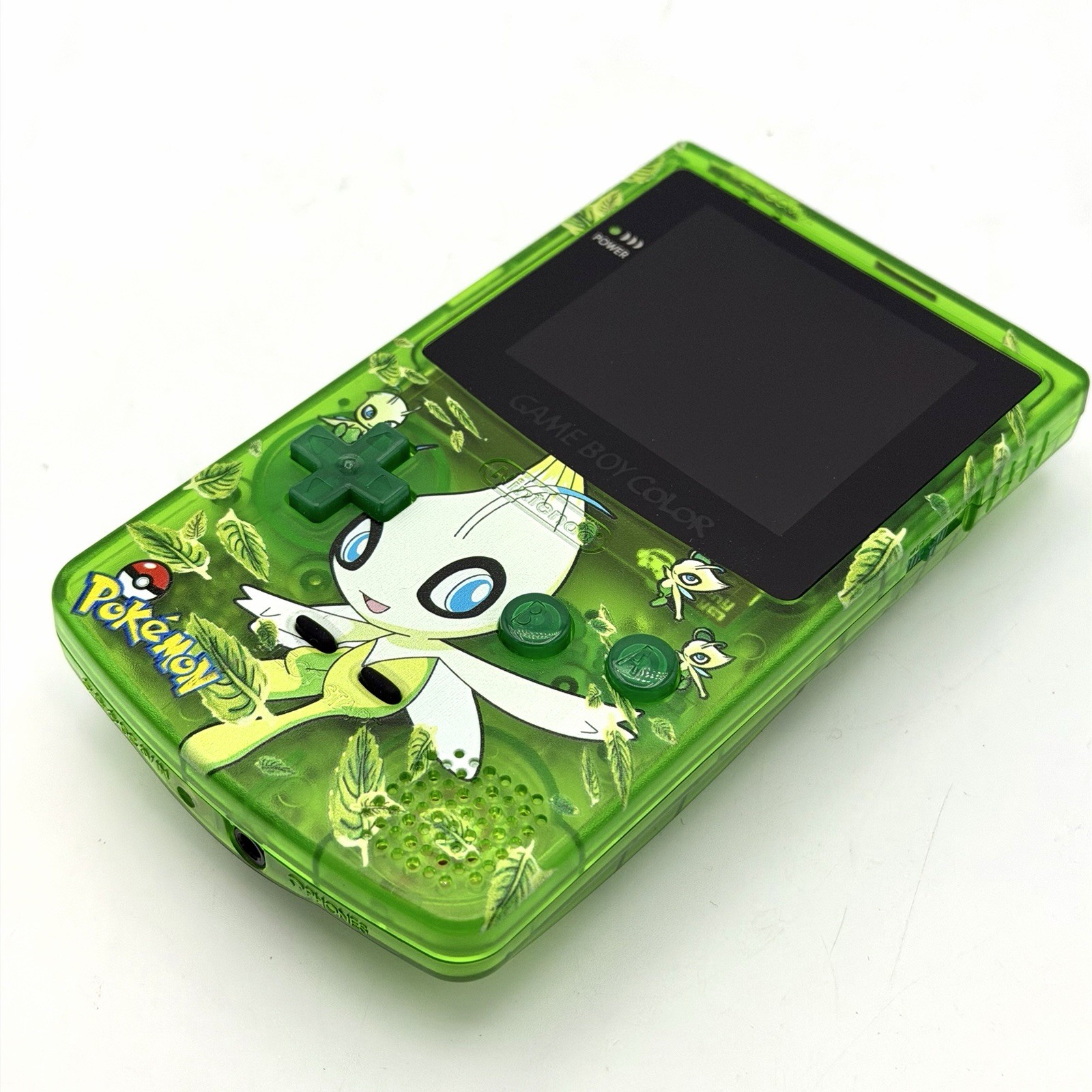 Nintendo Game Boy Color GBC Backlit Q5 IPS Console Celebi Green Pokemon UV
