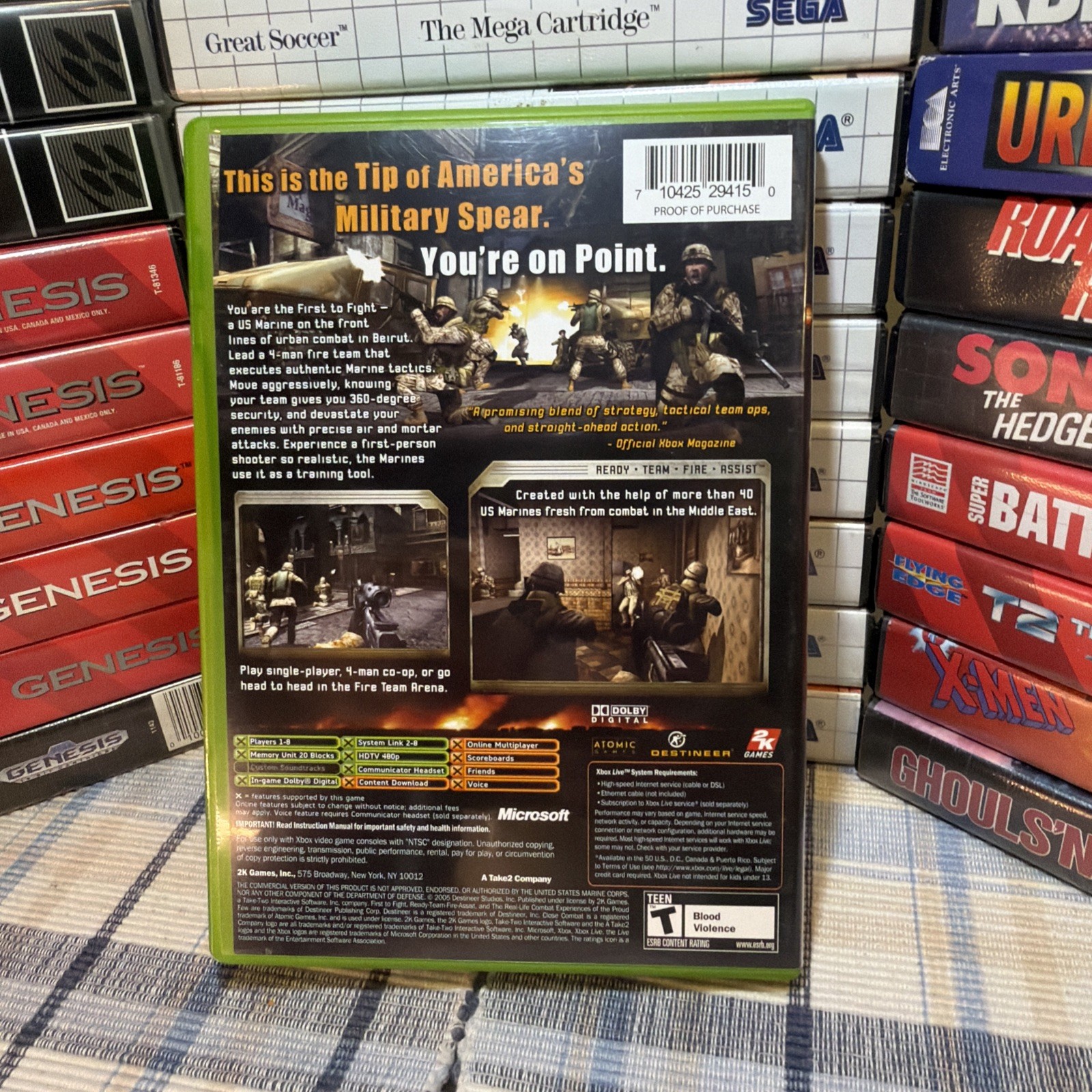 First to Fight United States Marines Microsoft Xbox Video Game CIB Complete