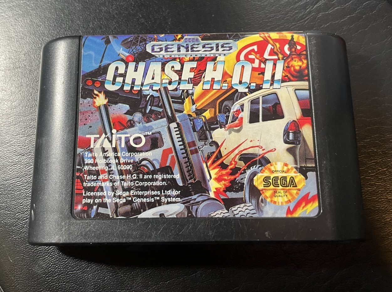 Chase H.Q. II for Sega Genesis (1993) Authentic Game Cartridge & Case Chase HQ 2