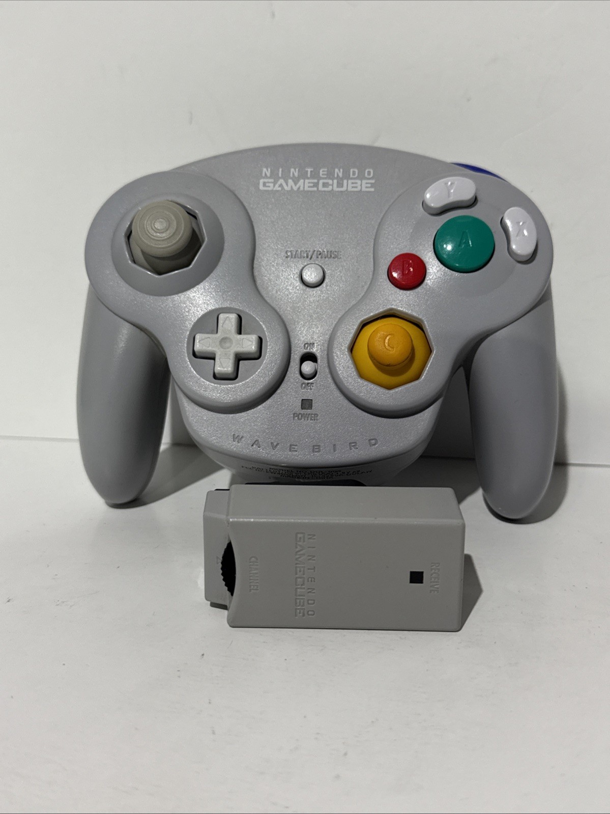 (2) Nintendo GameCube WaveBird Wireless Controllers & Receivers Tested Gray #2