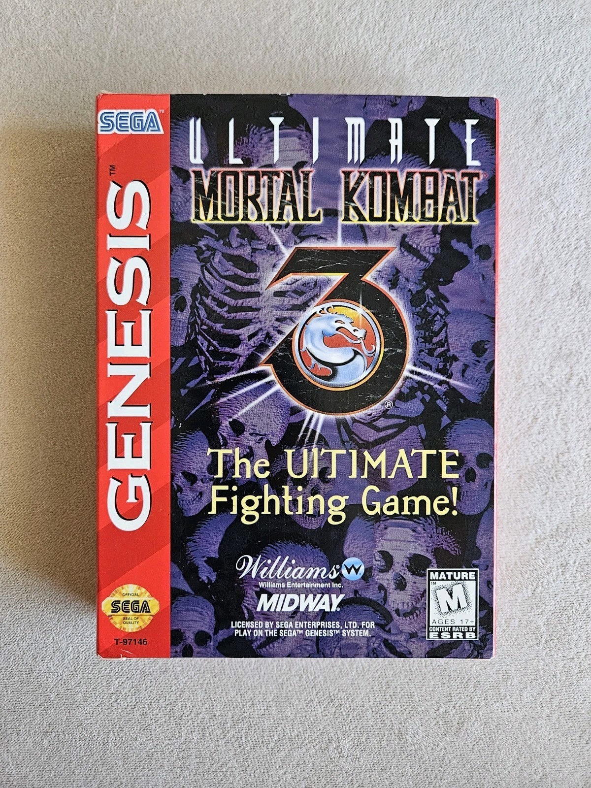 ULTIMATE MORTAL KOMBAT 3 SEGA GENESIS 100% COMPLETE IN BOX W/ POSTER & REG