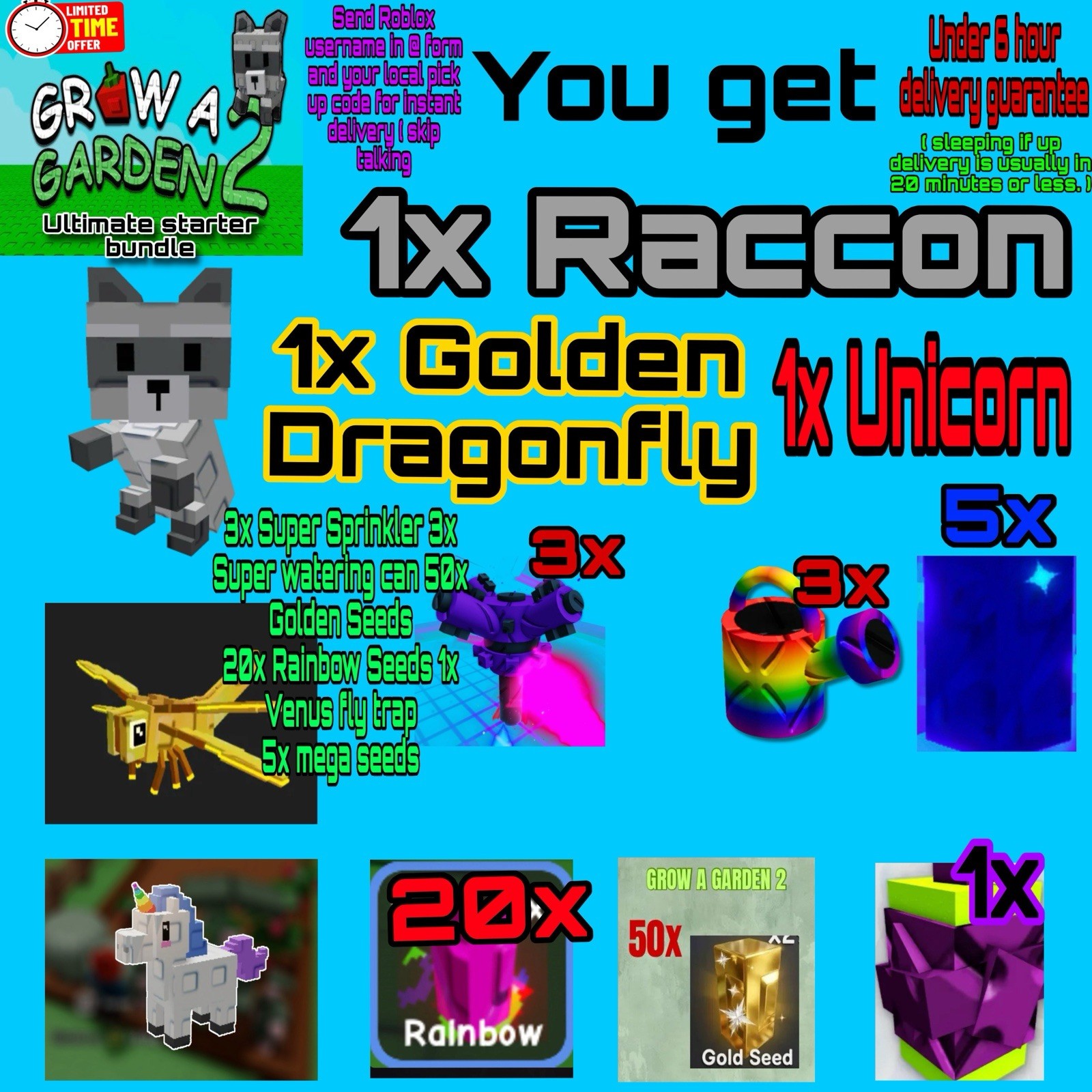 🪴Grow a Garden 2 | Raccoon | GAG2 Fast & Easy