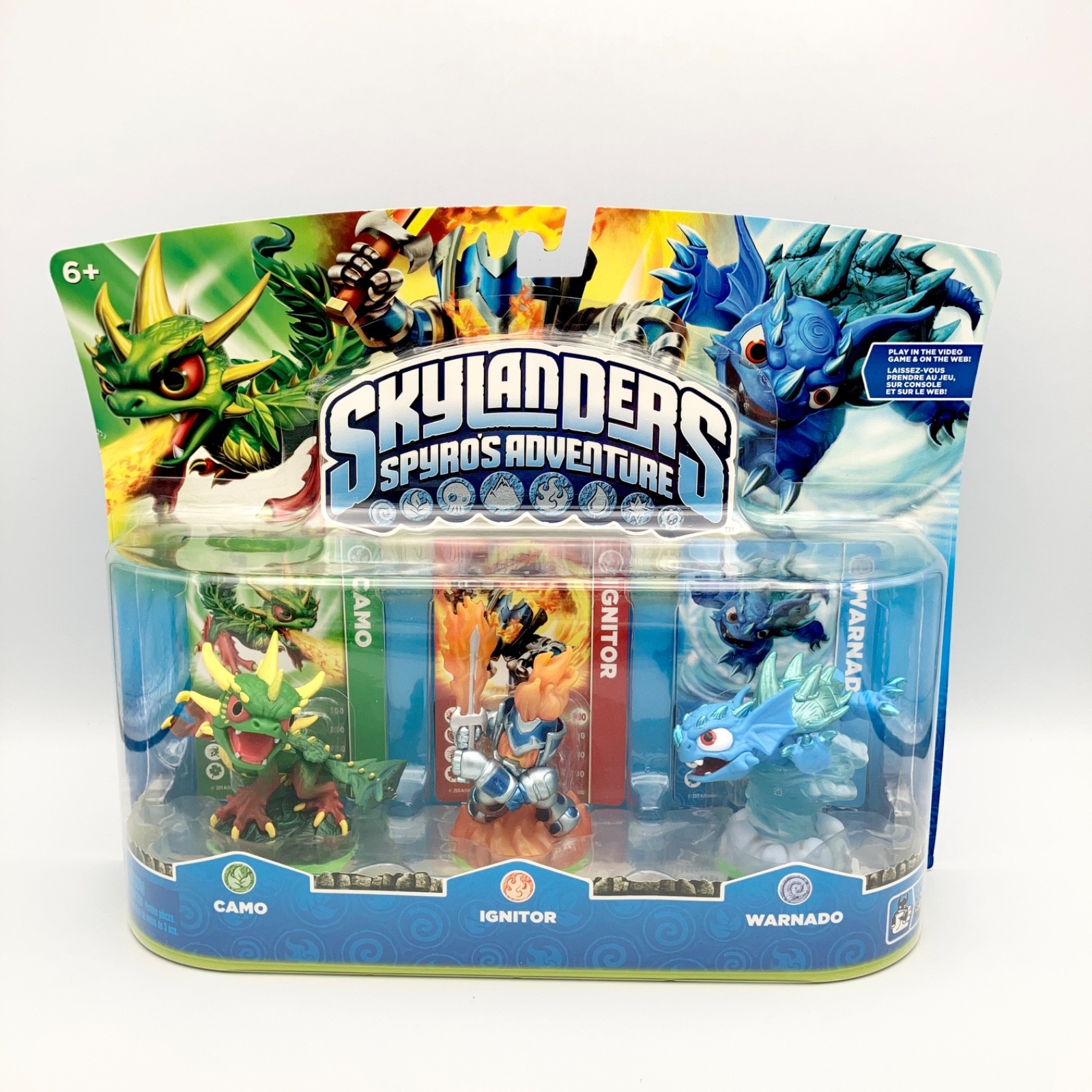 Skylanders Spyros Adventure 3 Pack Camo Ignitor Warnado Figures NEW