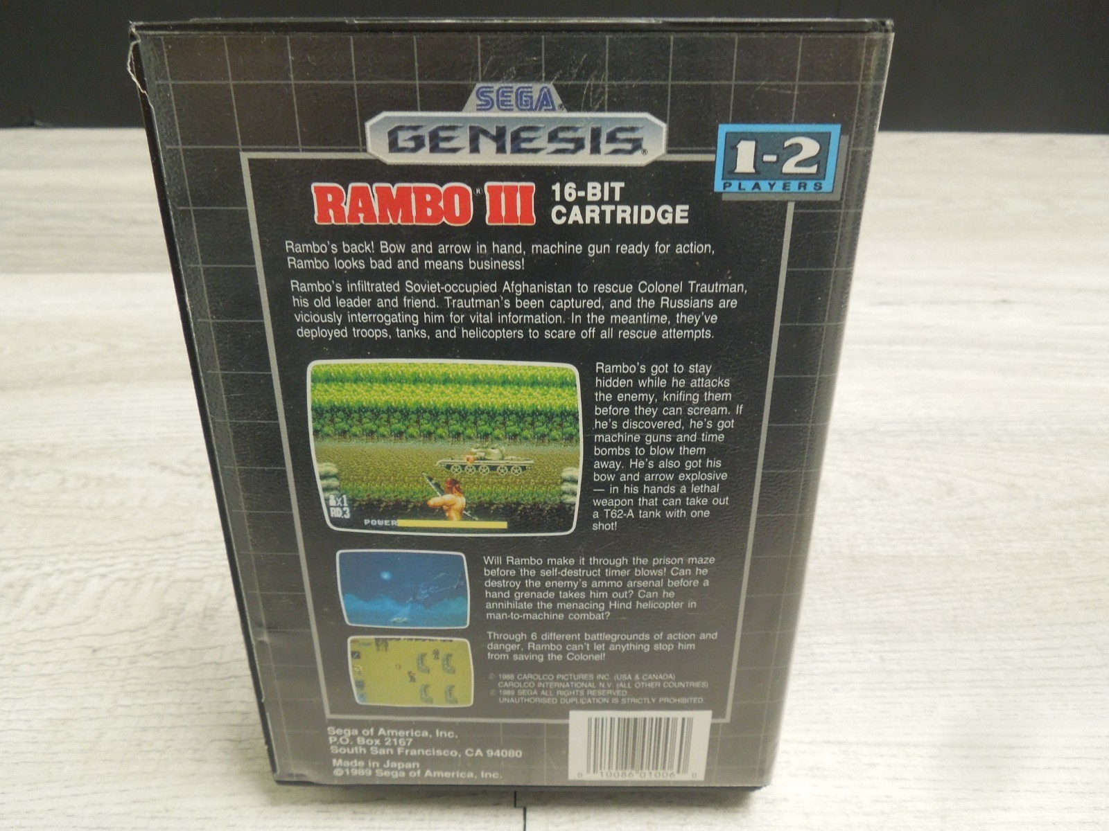 Authentic Rambo III 1989 Sega Genesis CIB Complete Video Game Cartridge