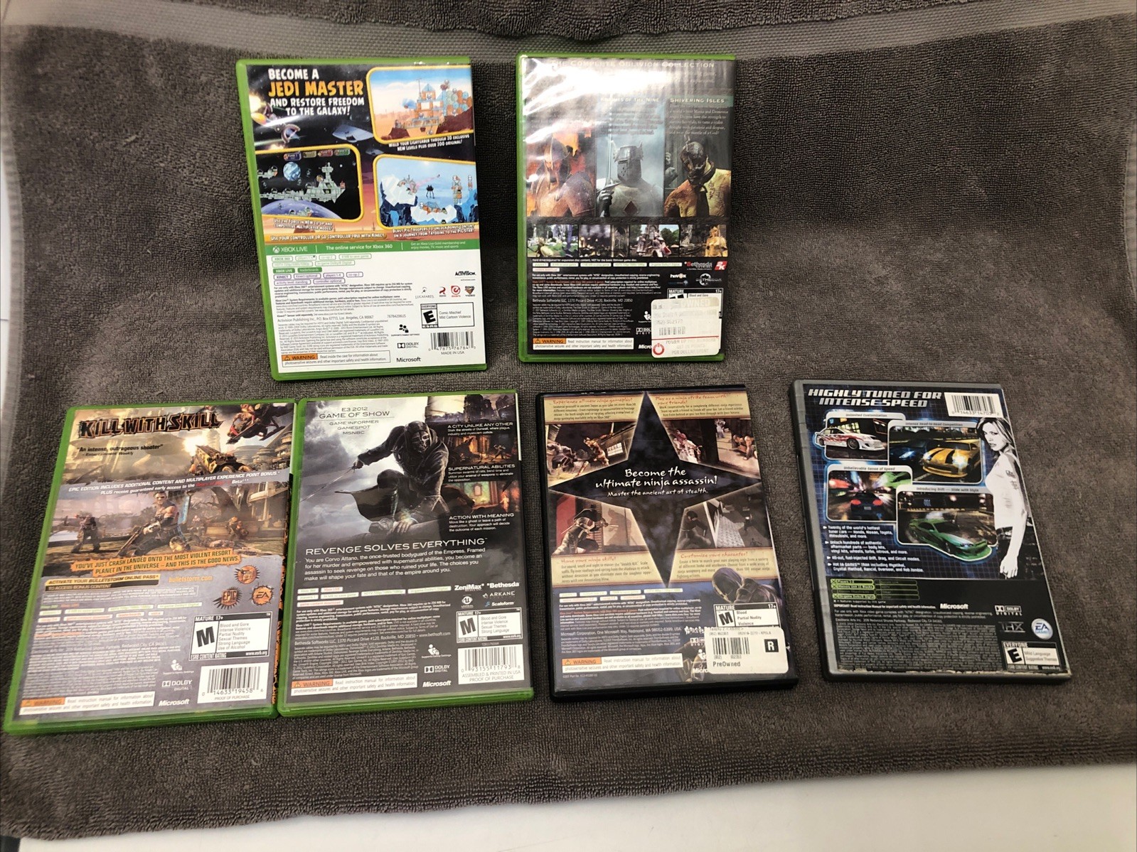 Microsoft Xbox 360 Lot/Bundle of 6 Games (Oblivion, Techno2, Dishonored)