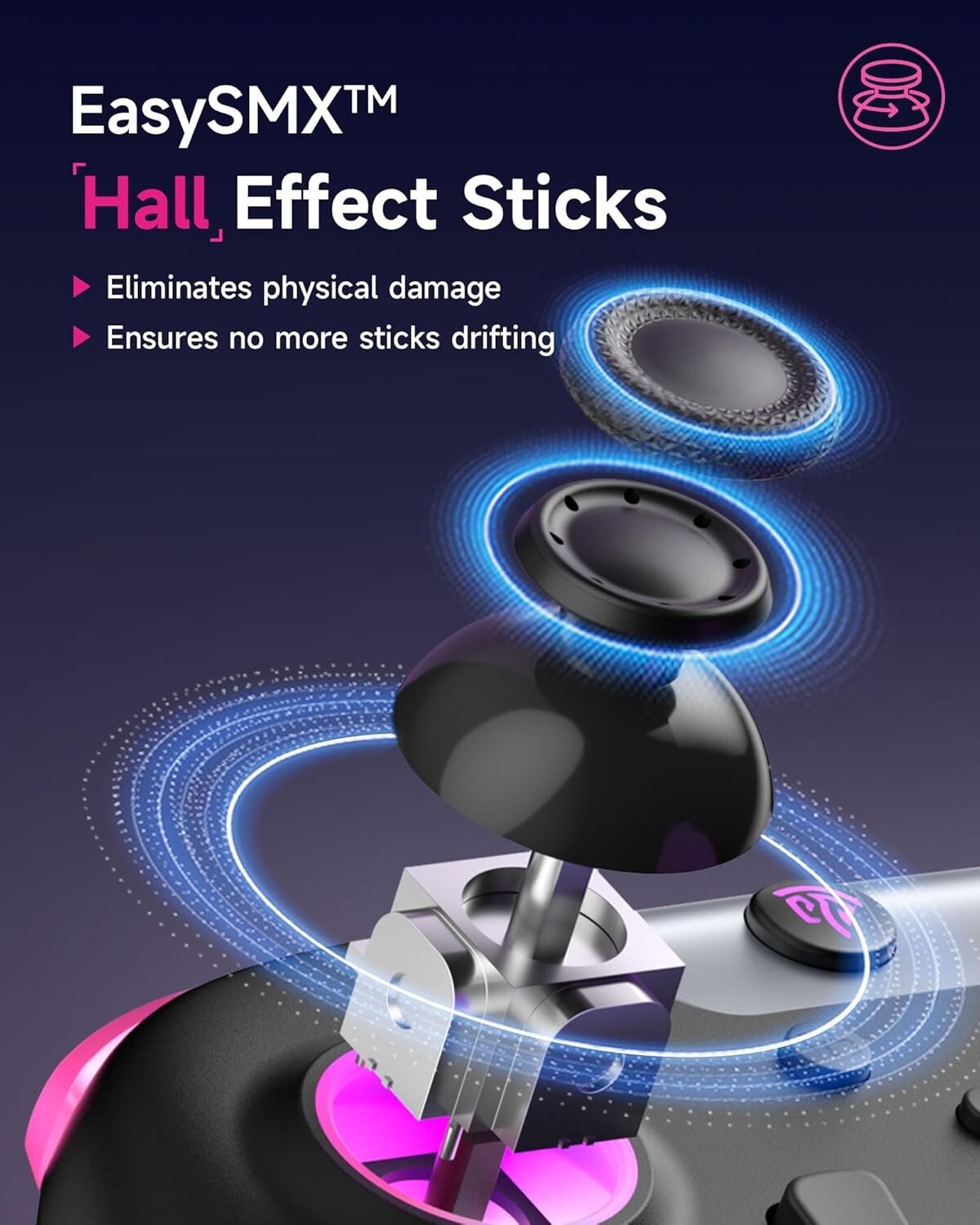 2.4g Wireless Gaming Controller – Multi-Platform with RGB Lights & Hall Effect