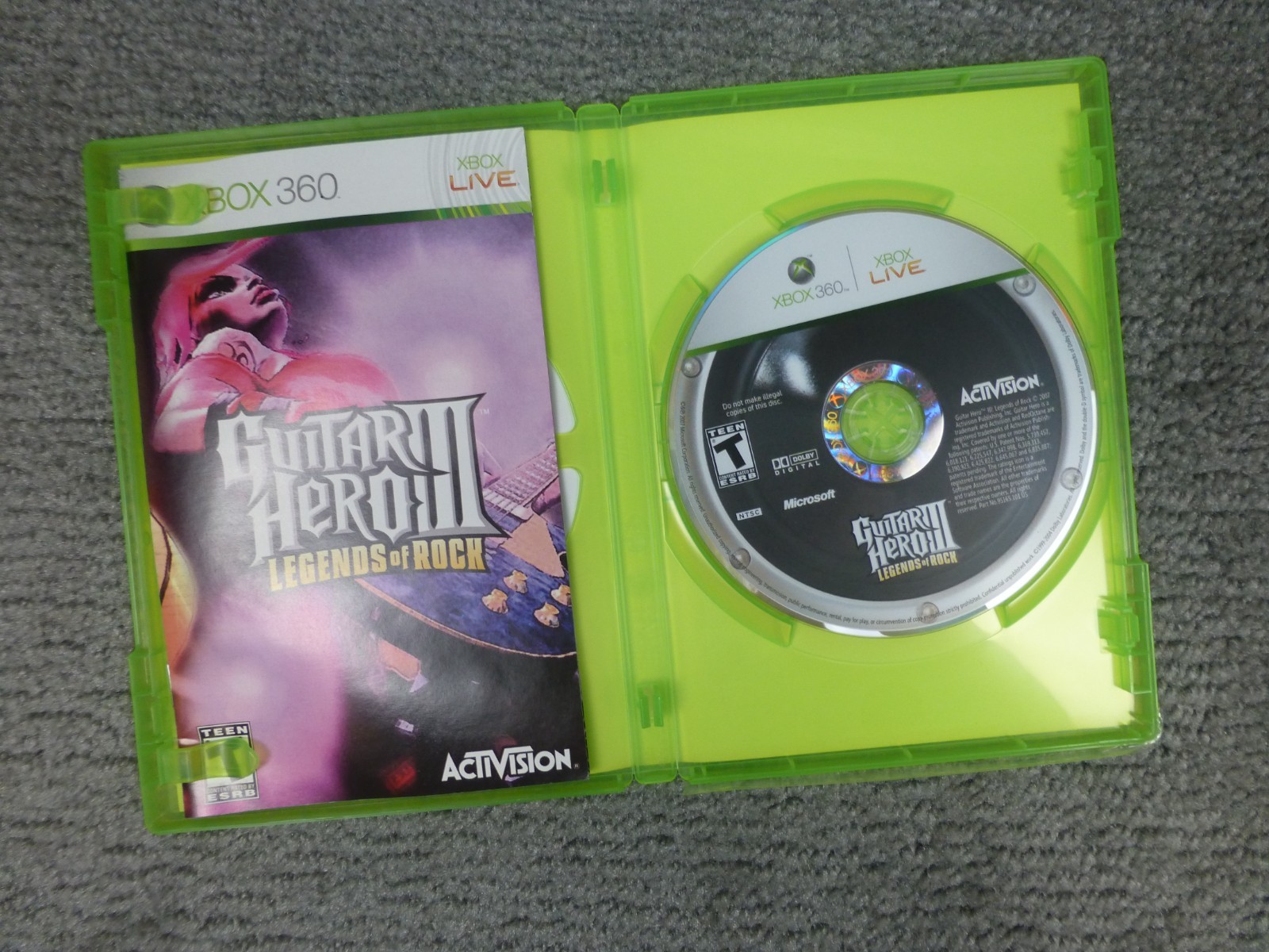 Guitar Hero 3 III Legends Of Rock Microsoft Xbox 360 2007 CIB Complete