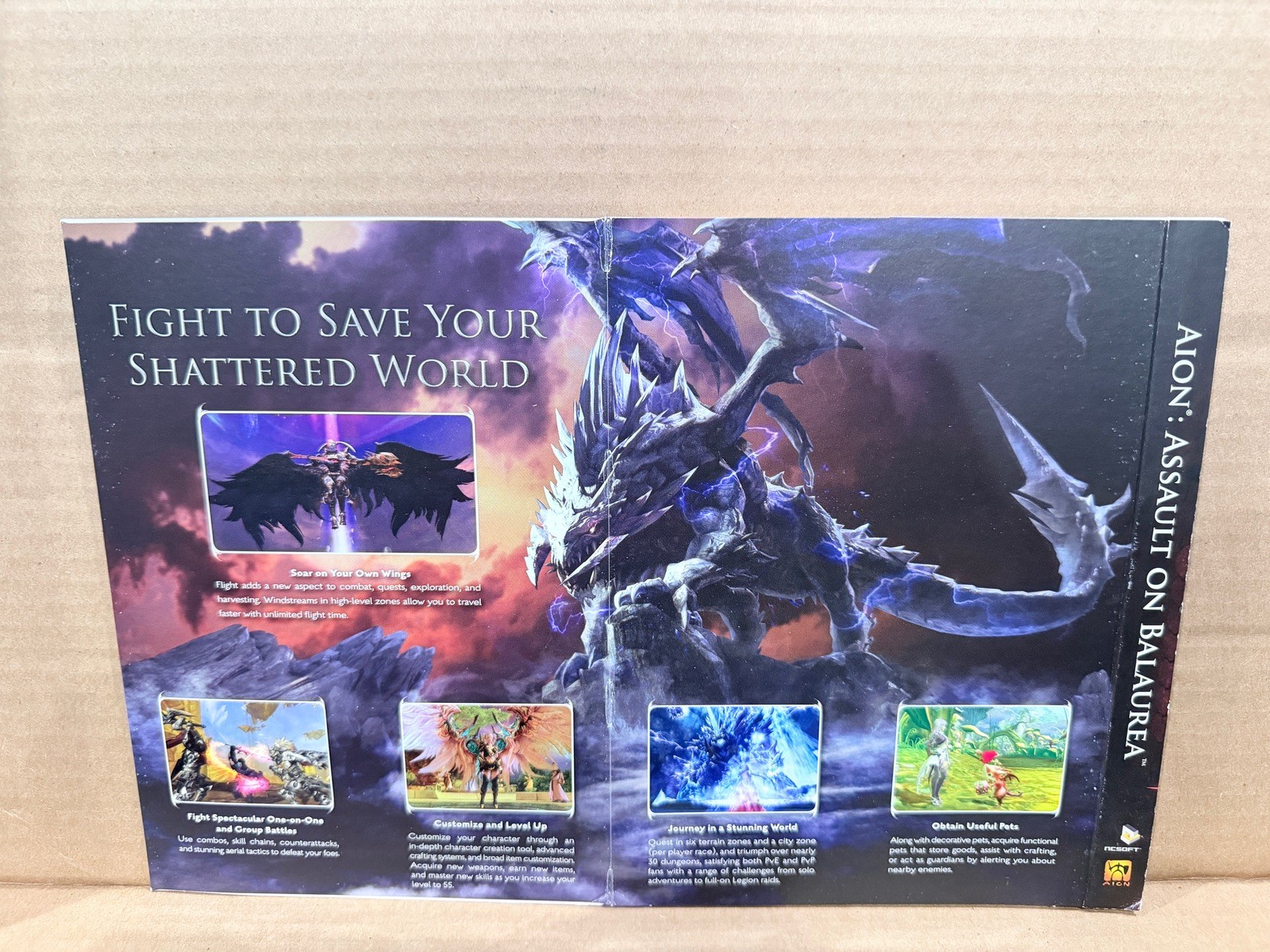 Aion Assault On Balaurea PC Slip Cover Sleeve Only Used