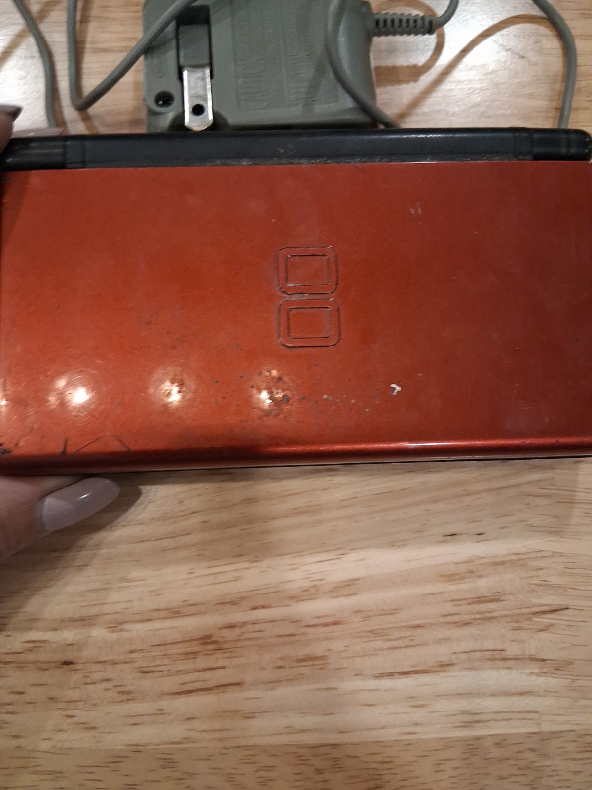 Nintendo DS Lite Handheld System -red/Black With Charger Cord Parts Only