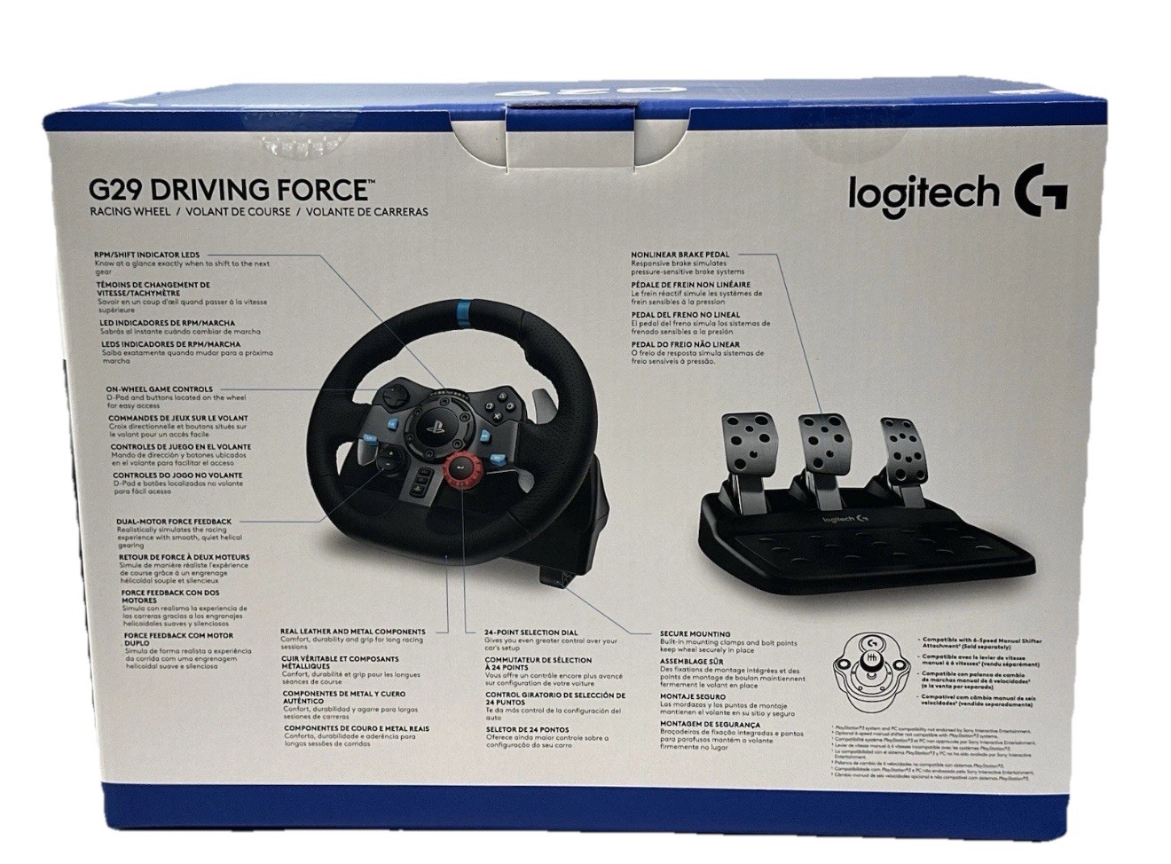 New Logitech G29 Driving Force Racing Wheel and Floor Pedals – Black
