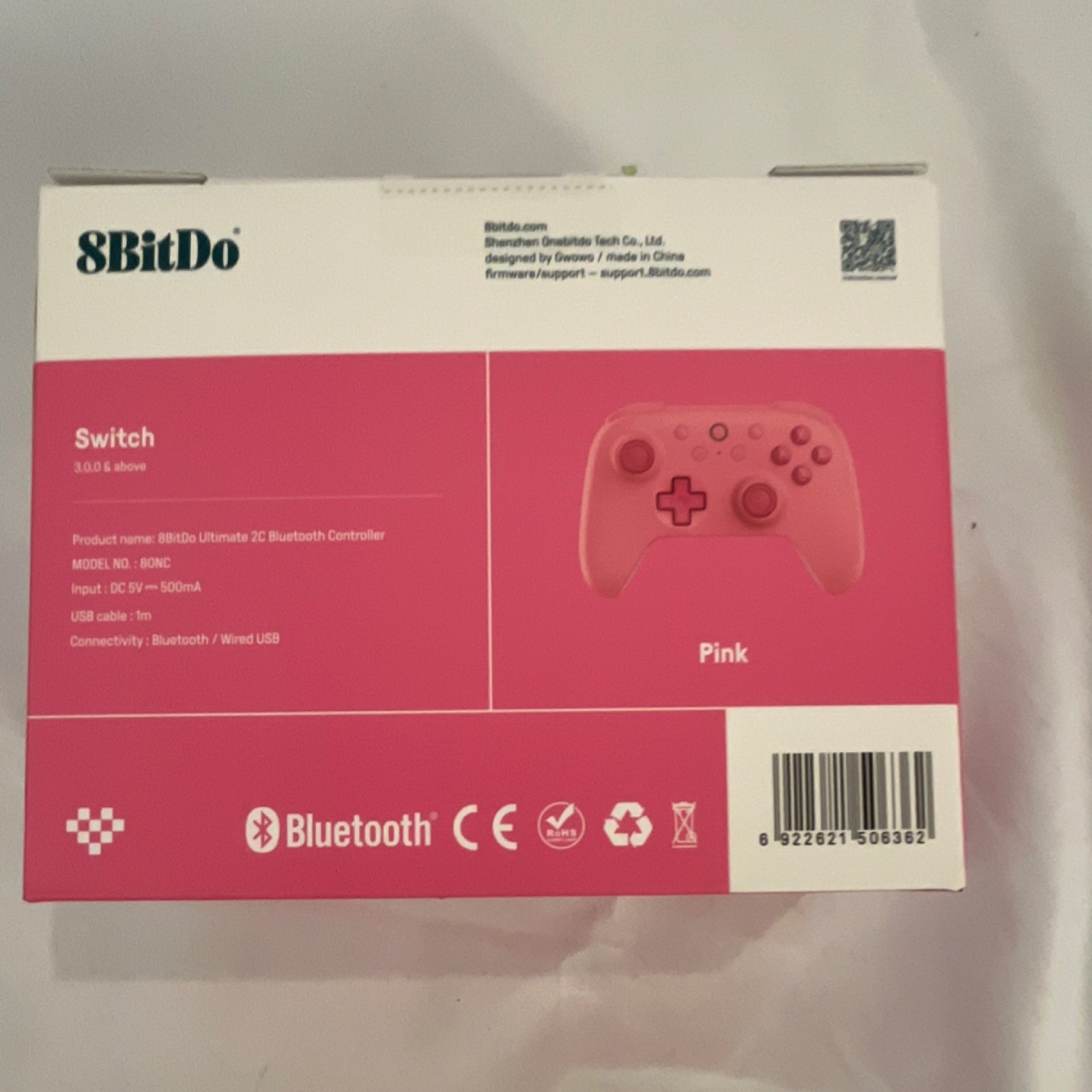 8BitDo 64 Bluetooth USB Controller Pink for Switch Windows Android