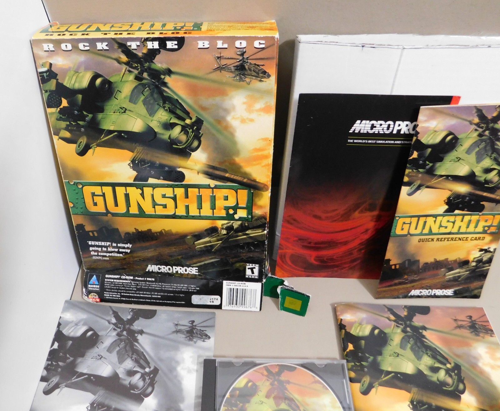 GUNSHIP! PC Big Box Attack Helicopter Simulation Game 2000 Micro Prose Complete