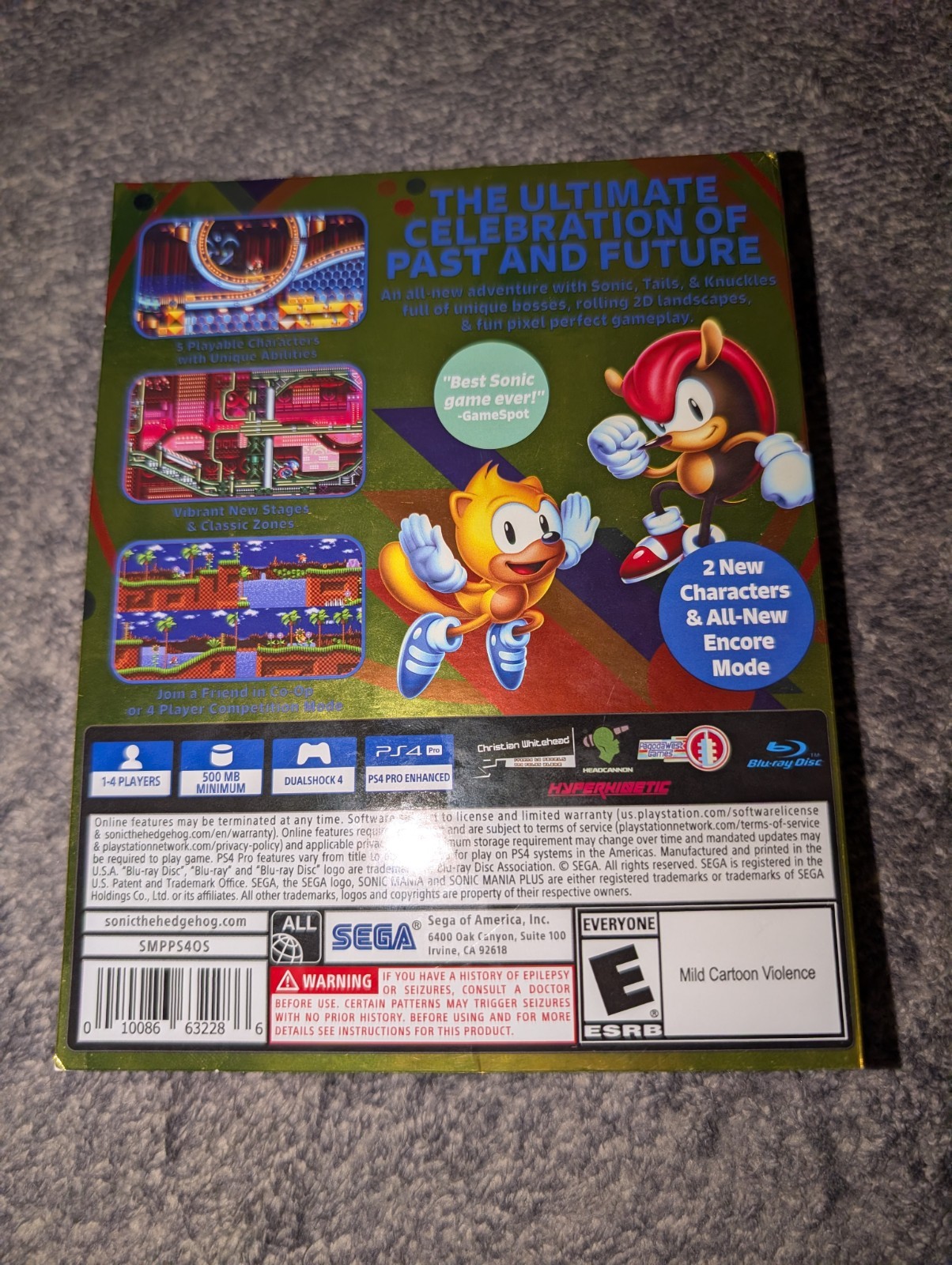 Sonic Mania Plus (Sony PlayStation 4, 2018) CIB/Complete! Free Shipping!