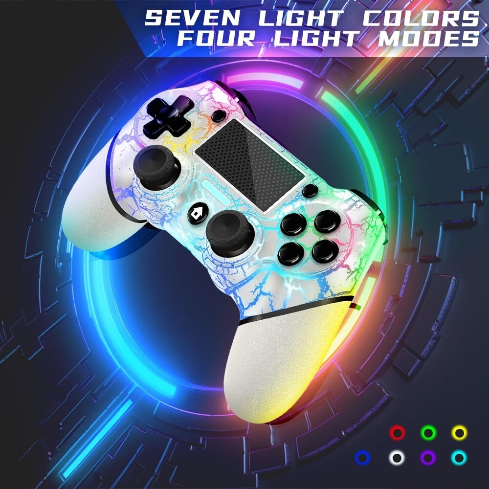 Wireless Controller for PS4 with Non-Slip Grip, 3.5mm Audio Jack and Thumb Caps