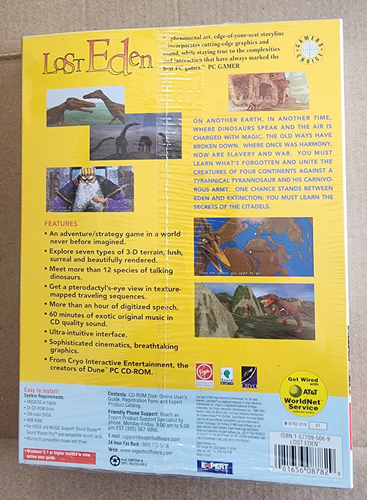 Lost Eden PC Big Box CDROM (1995) NEW Factory Sealed Dinosaur Adventure Epic