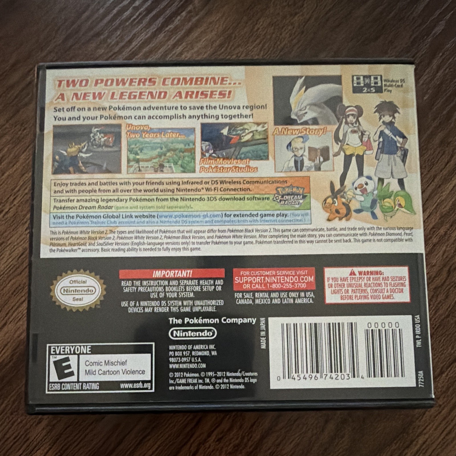 Nintendo Pokémon White Version 2 Nintendo DS 2012 NTSC-U/C E Manual Included