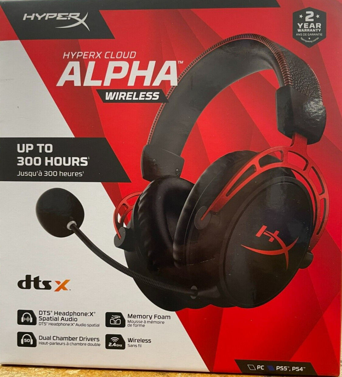 HyperX – 4P5D4AA – Cloud Alpha Wireless Gaming Headset – Black-Red