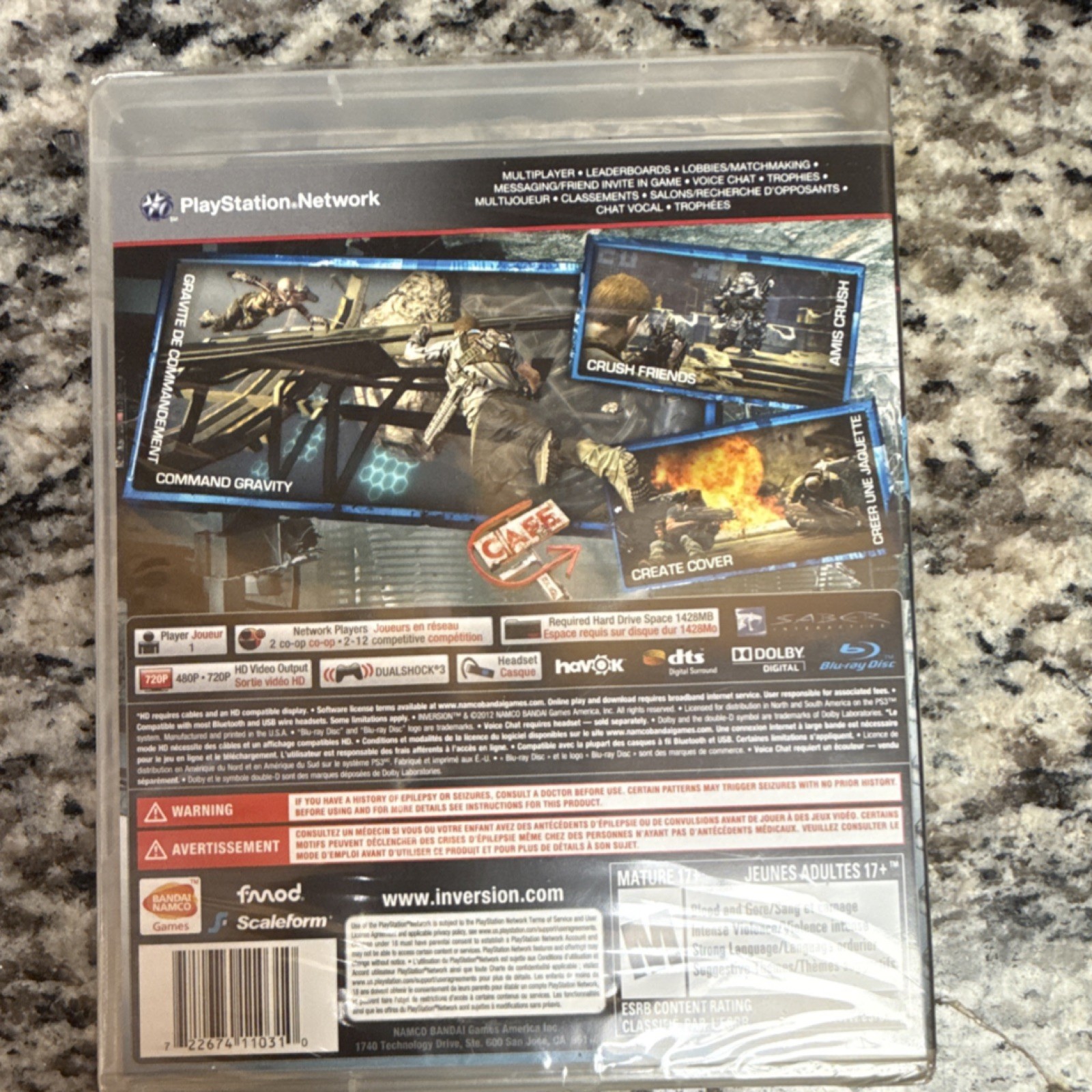 Namco Bandai Games America Inversion PS3 Shooter Multiplayer M Rated
