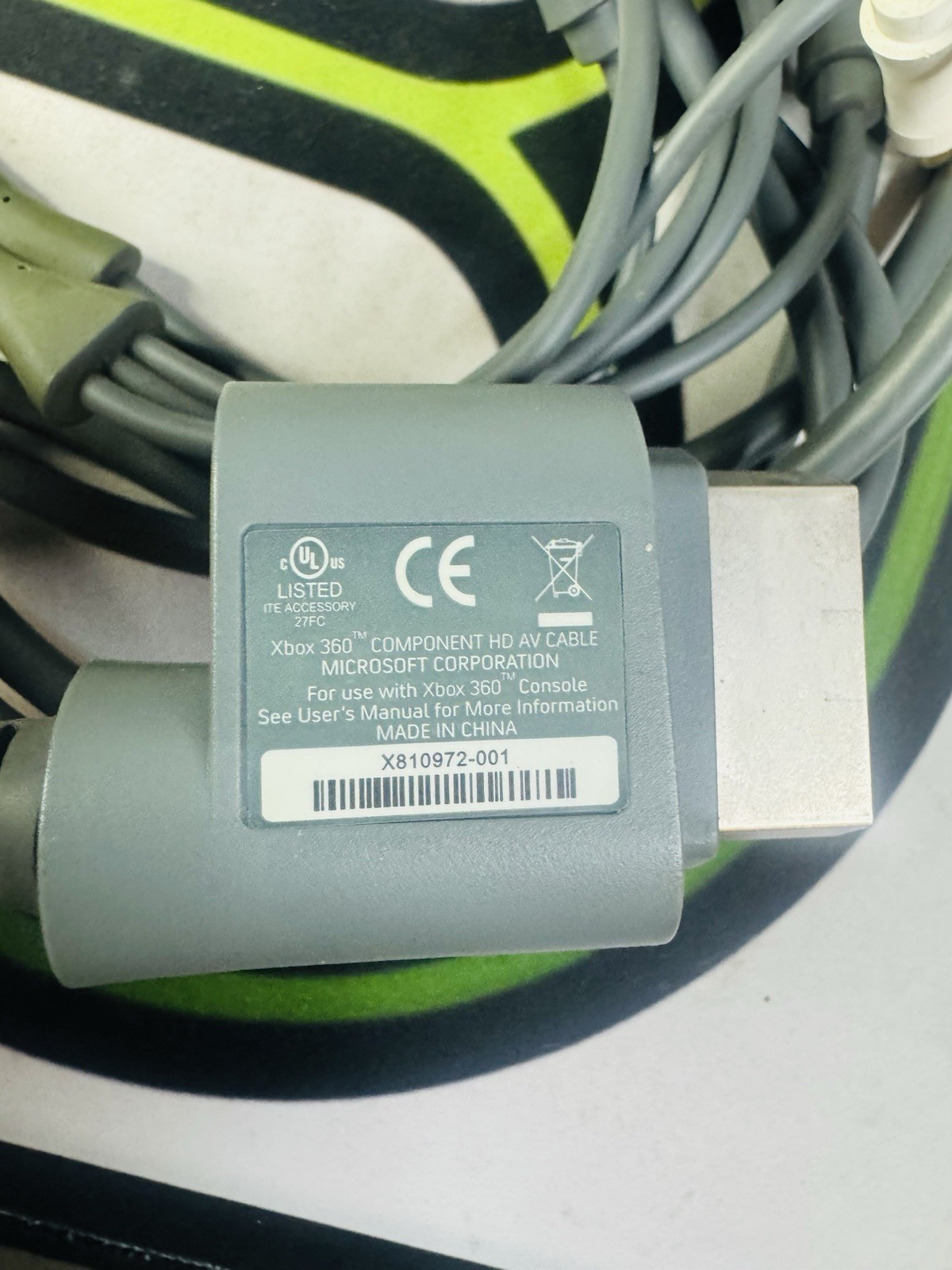 Genuine Official OEM Microsoft XBOX 360 Component HD/AV Audio Video Cable