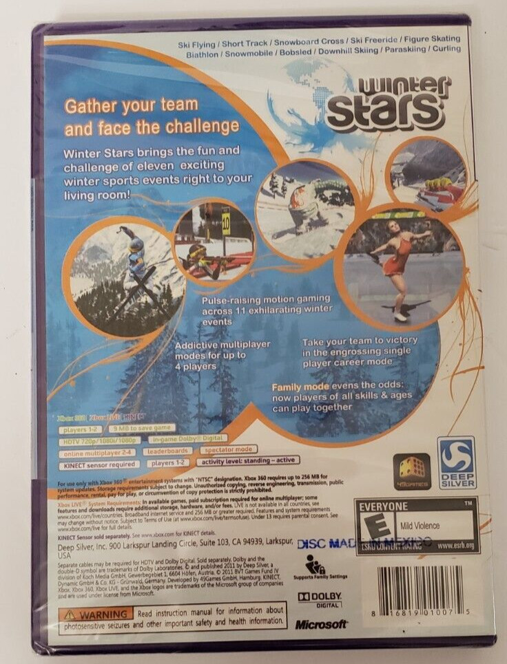 Winter Stars Xbox 360 Kinect New Factory Sealed 2011
