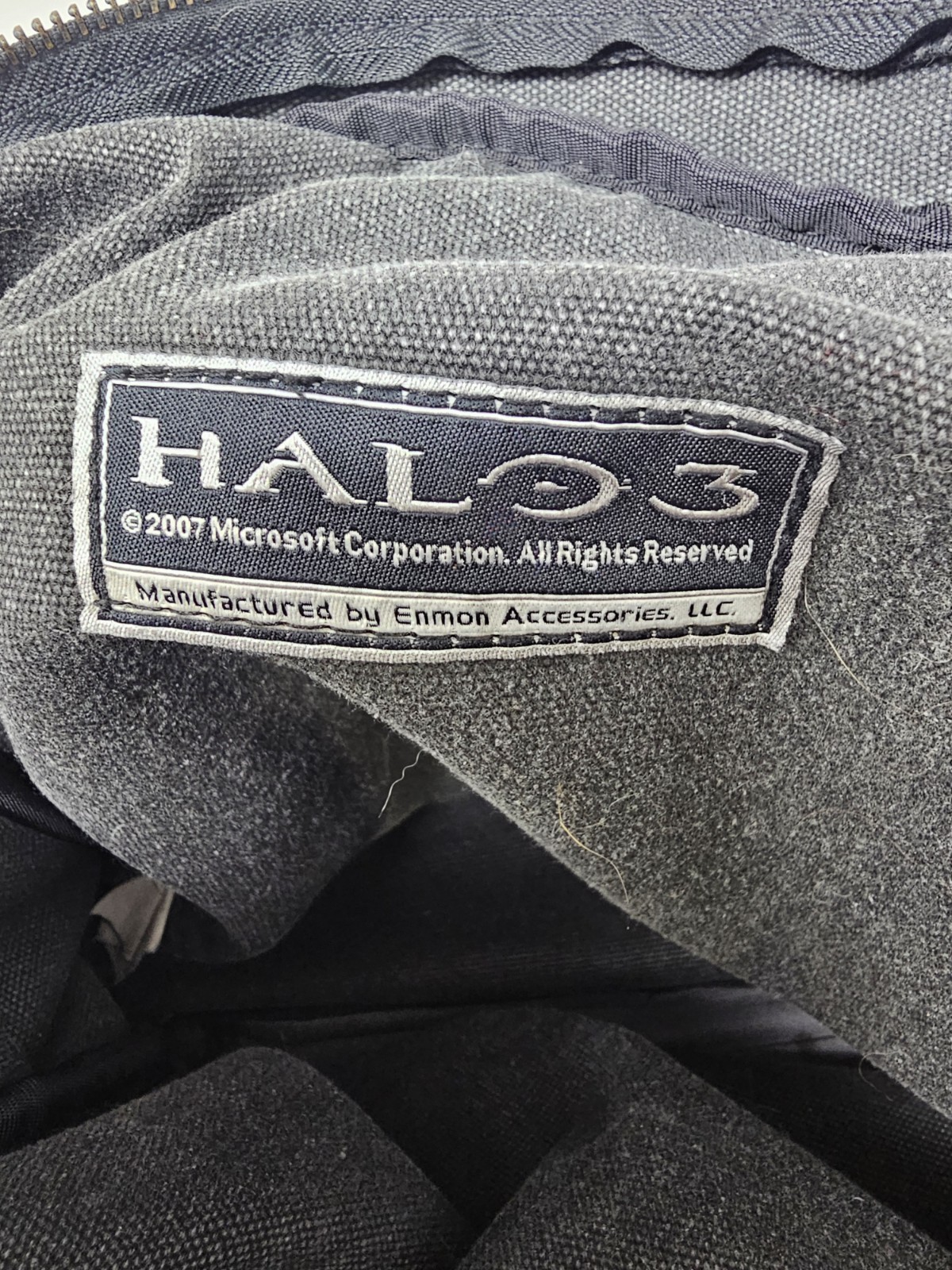 RARE 2007 UNSC Microsoft Halo 3 XBOX Gray Canvas Messenger Bag Master Chief