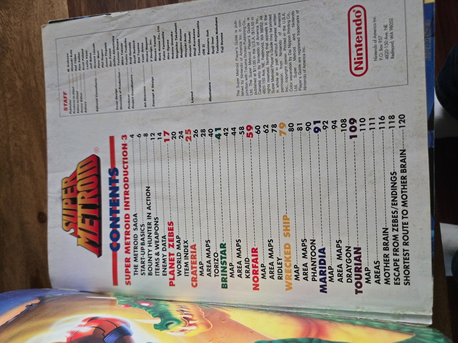Super Metroid Nintendo Player’s Guide w/ Fold Out Map, Cover Damage :(