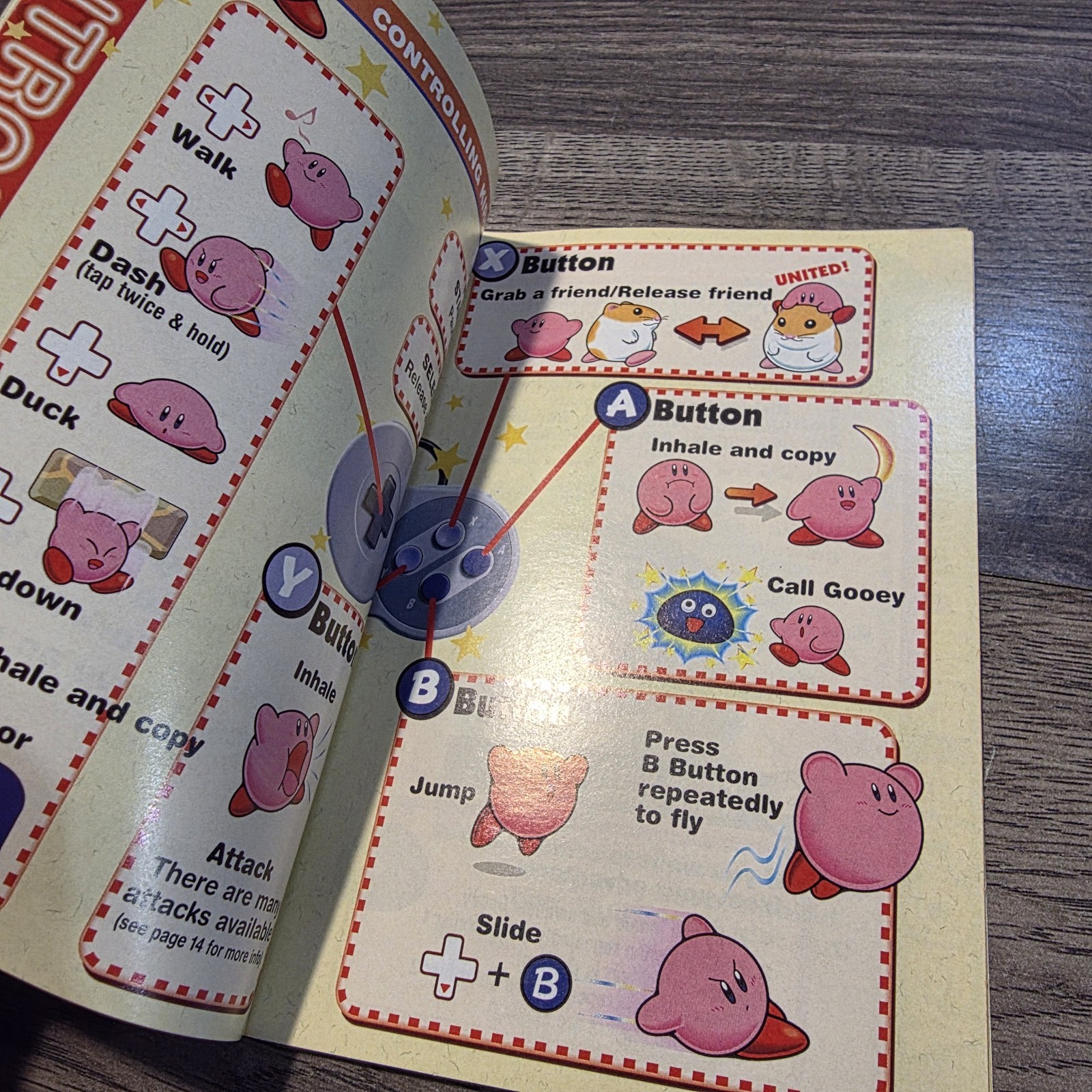 SNES Kirby’s Dream Land 3 Original Instructional Booklet – Very Nice Clean Rare