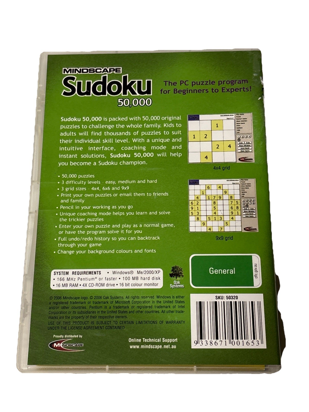Mindscape Sudoku 50,000 PC GAME with bonus puzzle book