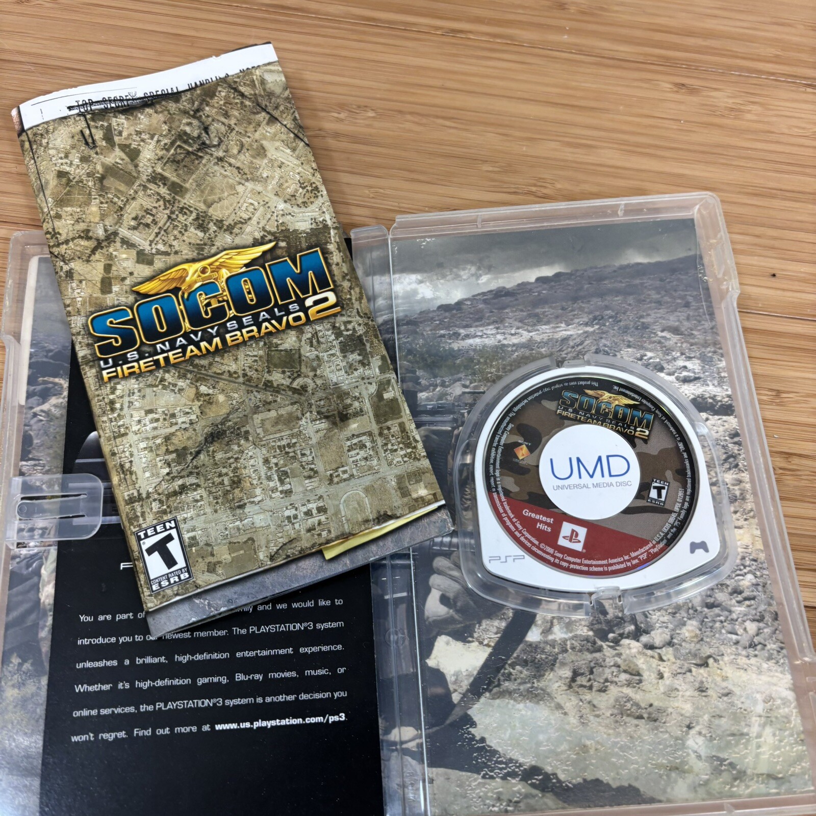 SOCOM US Navy Seals Fireteam Bravo 2 Sony PSP Greatest Hits with manual