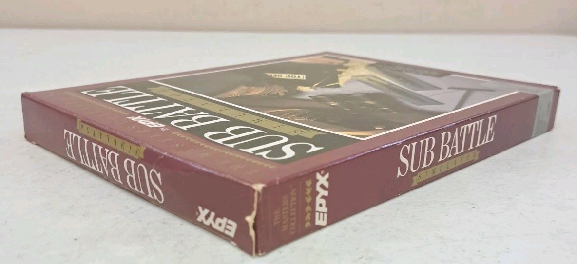 NO DISK- 1987 Vintage Sub Battle Simulator Box-Manual-Commands-Commodore Amiga