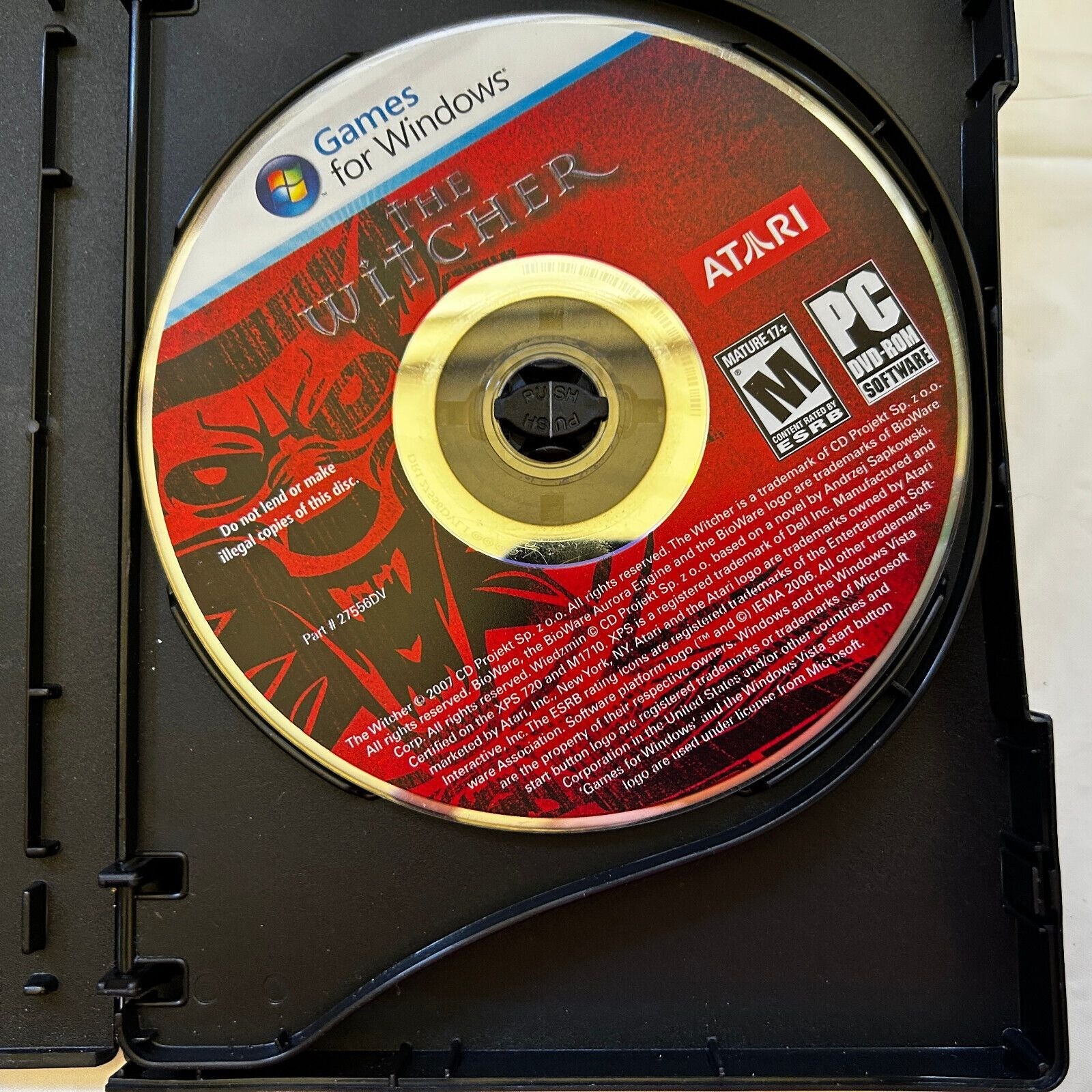 The Witcher Role Playing Game For Windows PC DVD 2007 Red Box Cover