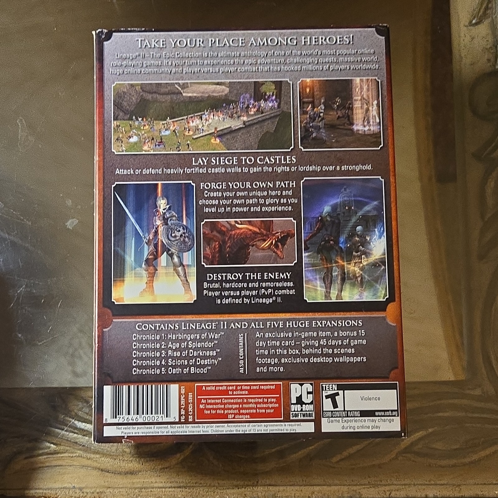 NCsoft Lineage II: The Epic Collection PC DVD-ROM T Teen MMORPG 2006 Online