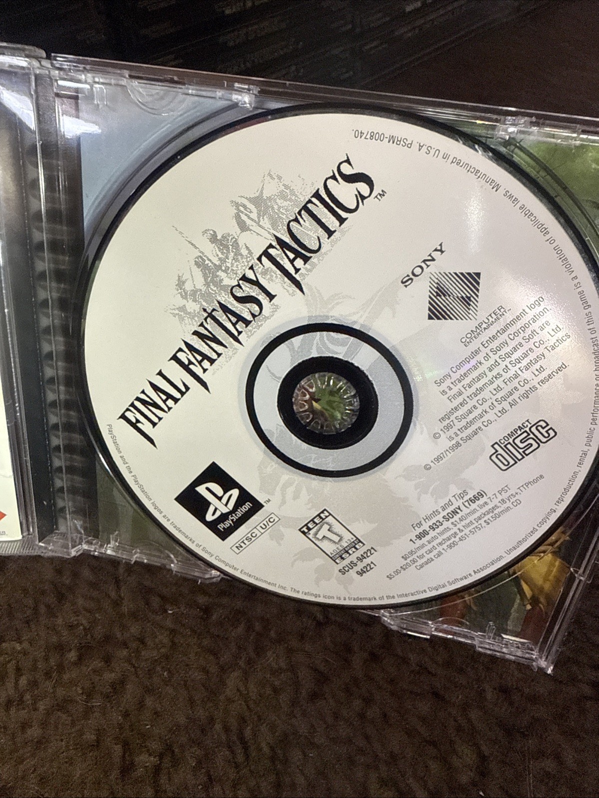 Final Fantasy Tactics PS1 PlayStation 1 Complete Manual Near MINT condition Disc