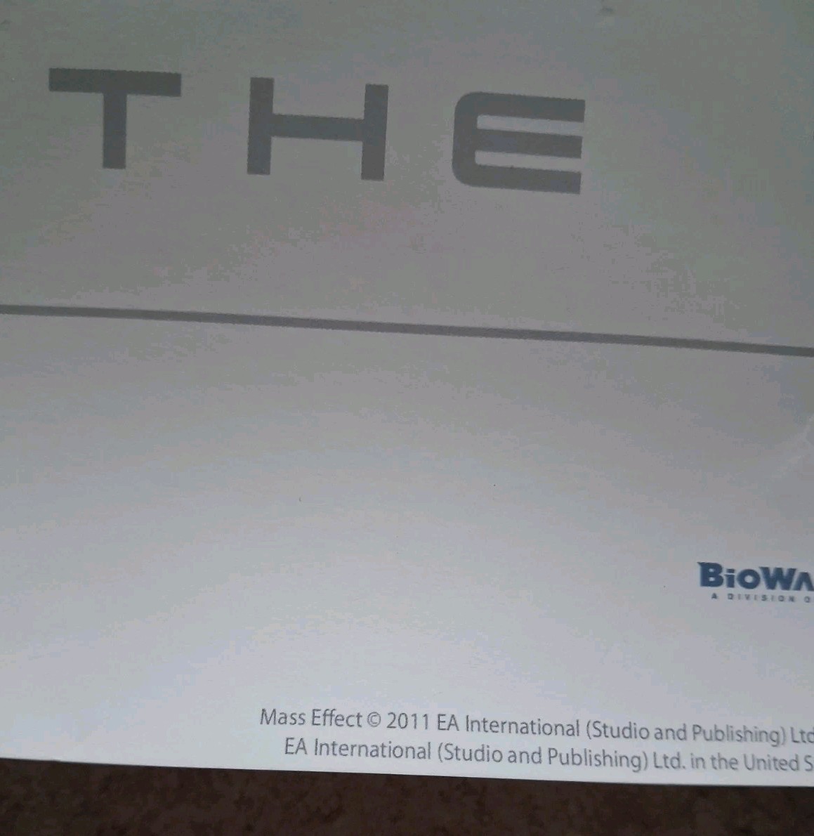 Mass Effect 2 The Team Lithograph 2011 Great Condition
