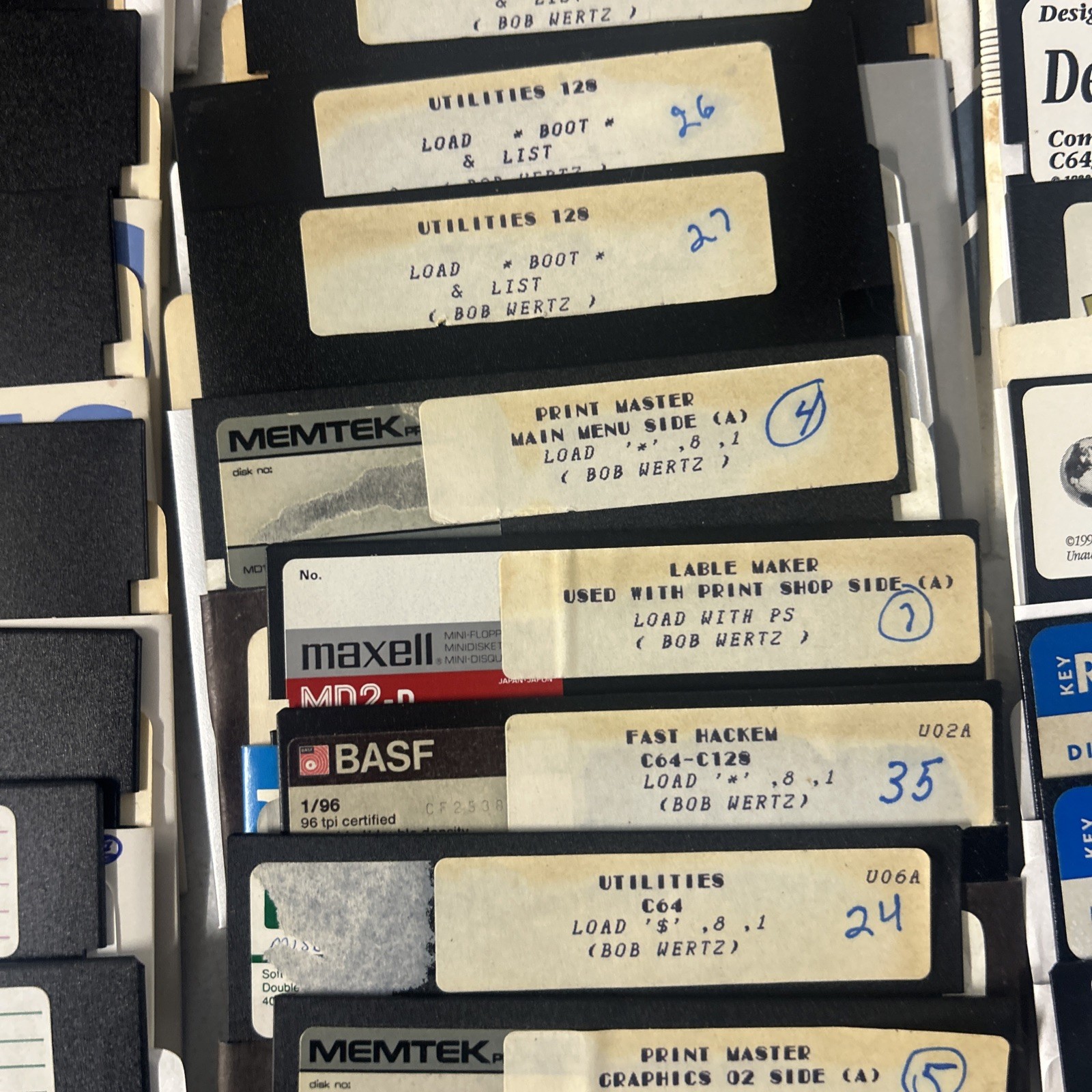 Commodore 64 Floppy Disks With Games Selling As Is for Blank Disk LOT Of 60