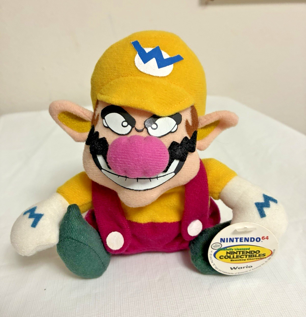 Vintage 1997 WARIO Bean Bag – 6″ BD&A Rare Mario Bros. Nintendo 64 Collectible