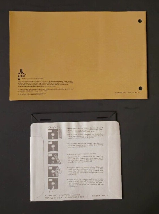 ATARI 400 / 800 – Timewise Productivity Software – Disk + Book – VINTAGE 1982